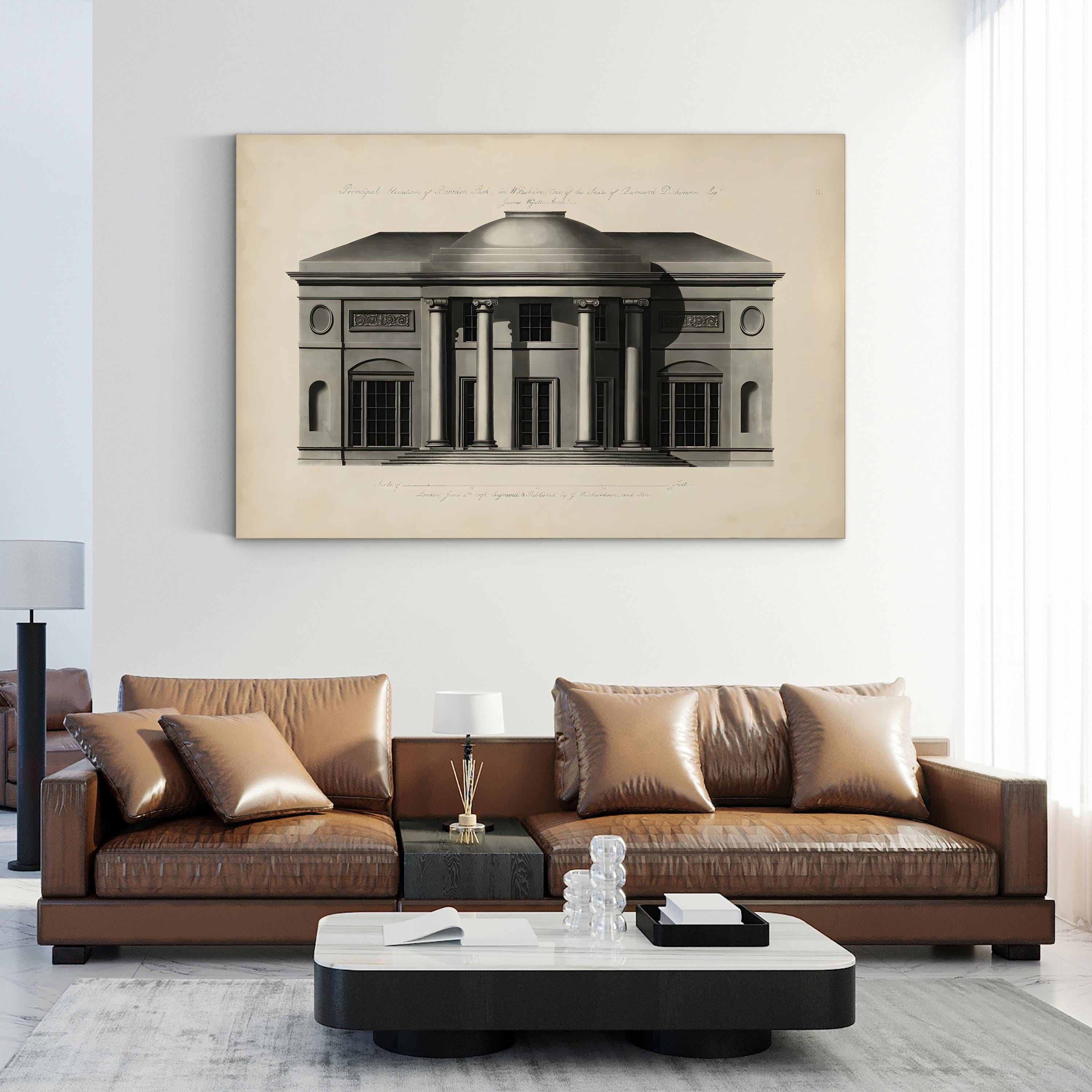 Richardson Architecture III Wall Art by George Richardson – Vintage Black & White Architectural Canvas