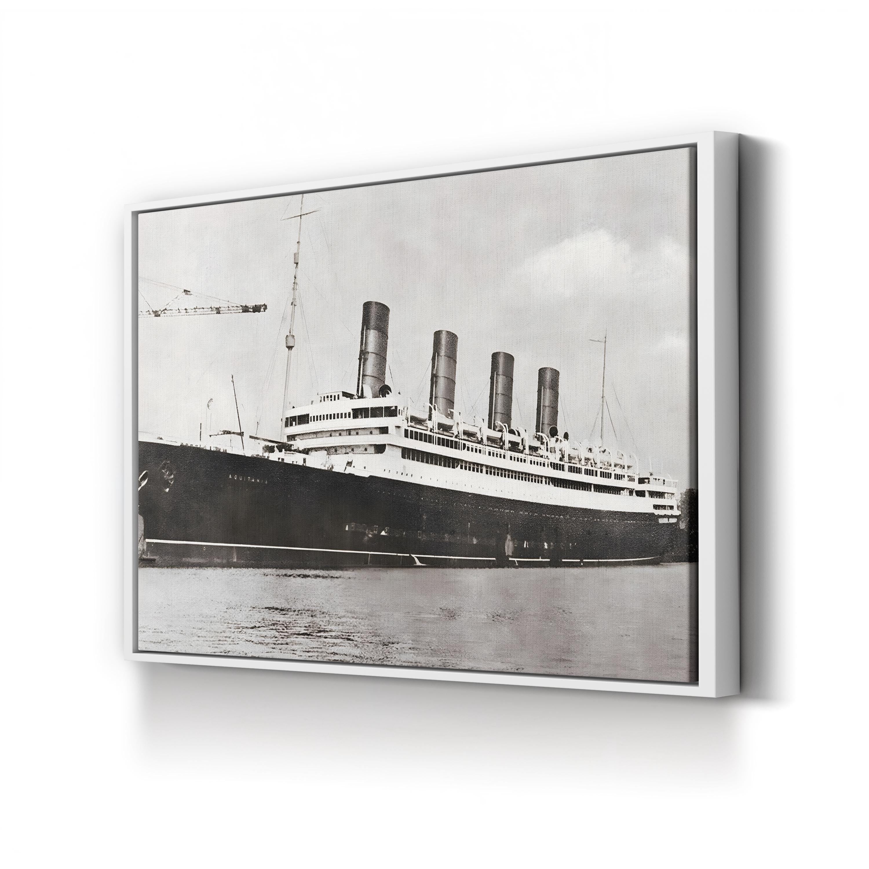 RMS Aquitania, Cunard Line Ocean Liner in 1913 Wall Art – Historic Nautical Canvas Print