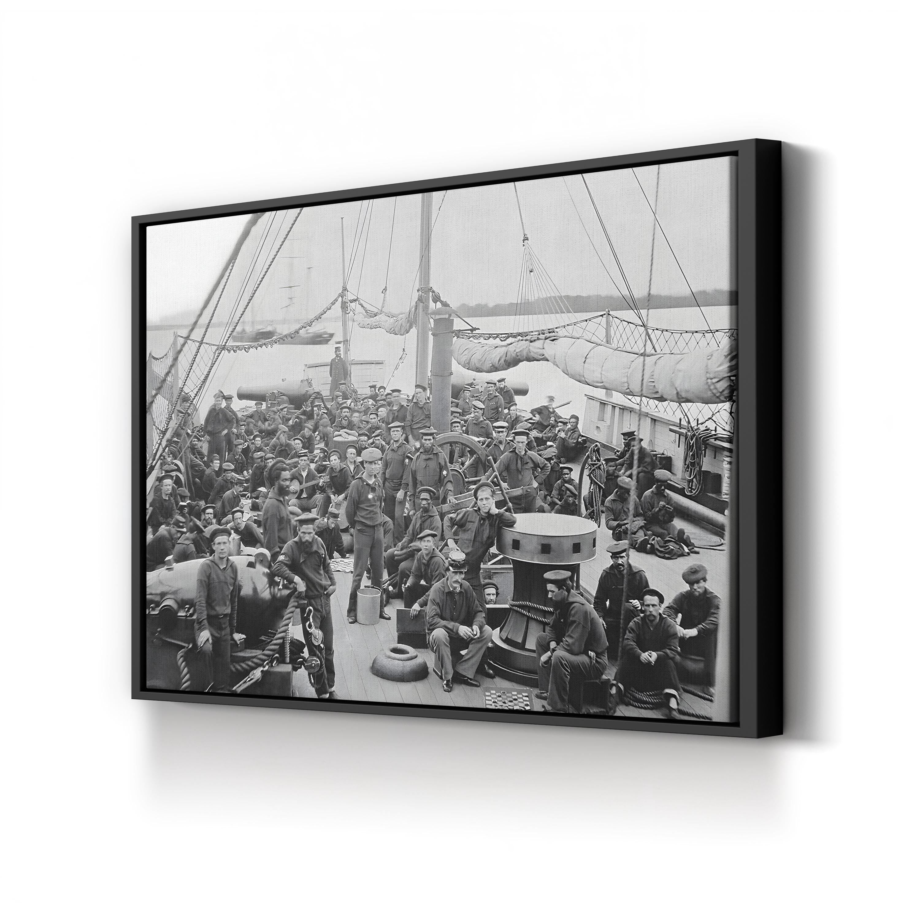 USS Mendota Gunboat Canvas Print: Civil War Maritime Art