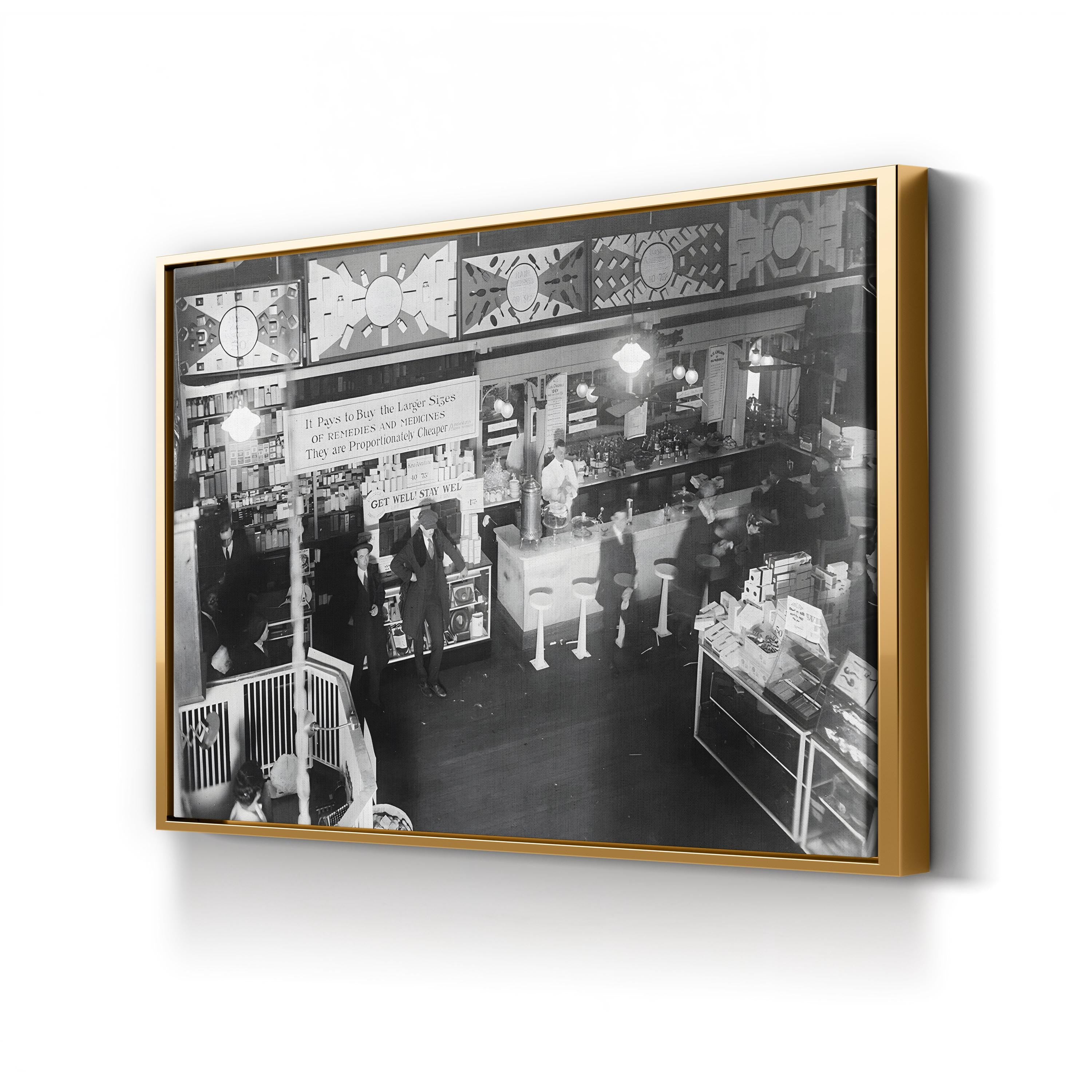 Soda Fountain, 1920 – Vintage Photography Wall Art | Americana Canvas Print