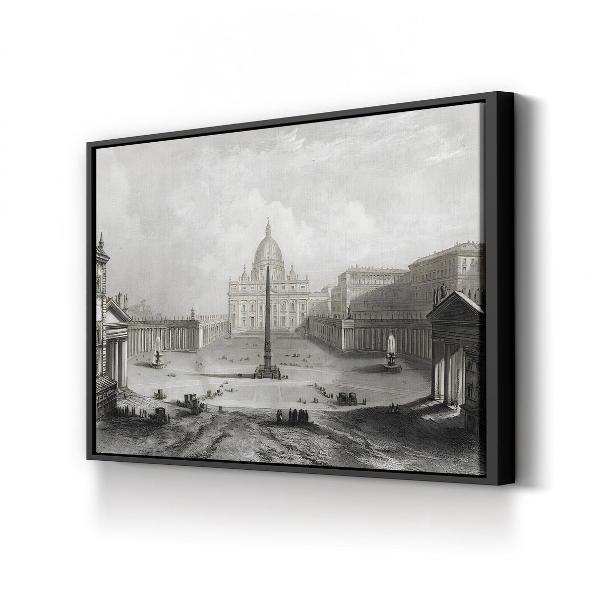St. Peter's Basilica, Rome by Giovanni Battista Piranesi canvas print in a black frame