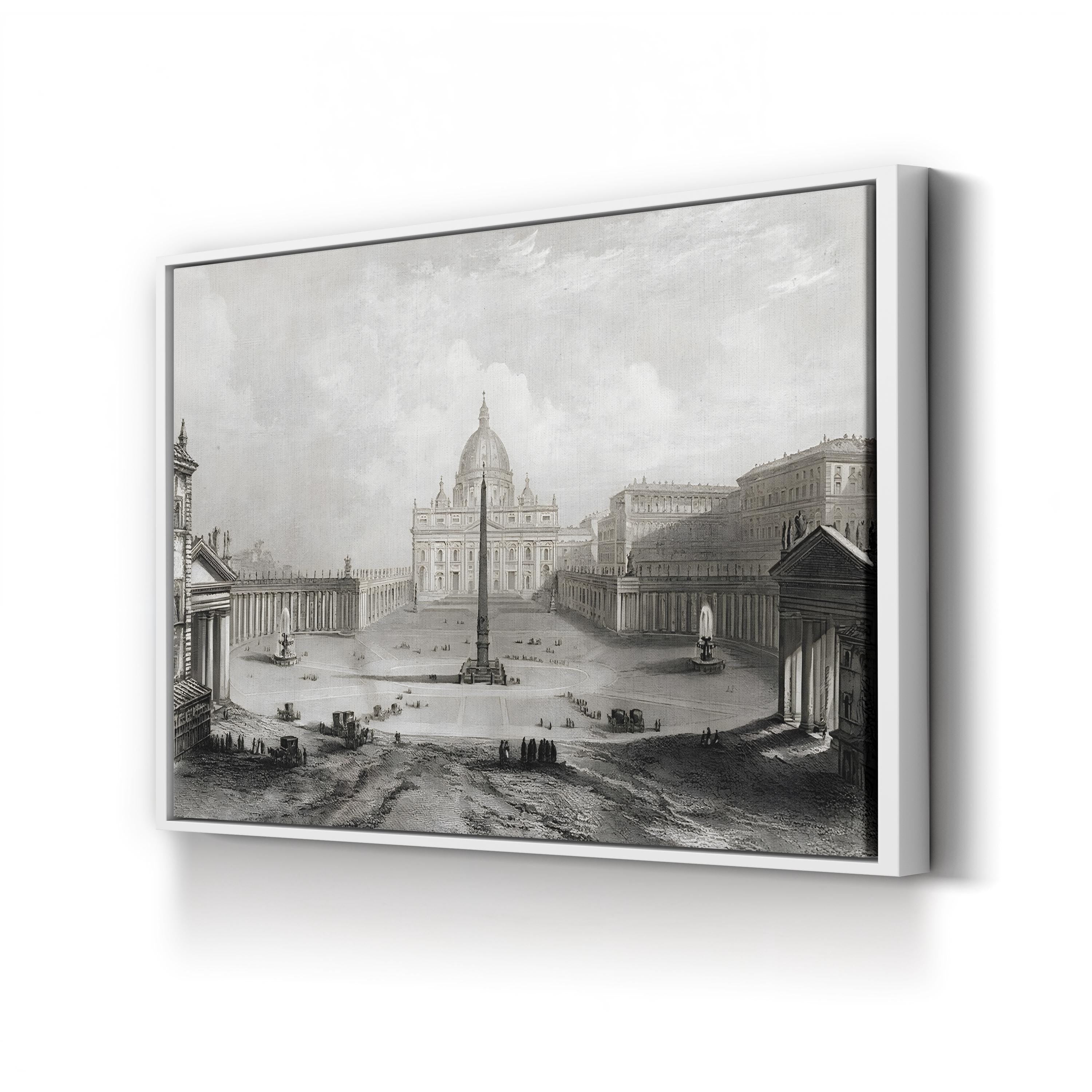 St. Peter’s Basilica, Rome Canvas Art Print: 18th Century Architectural Engraving by Piranesi