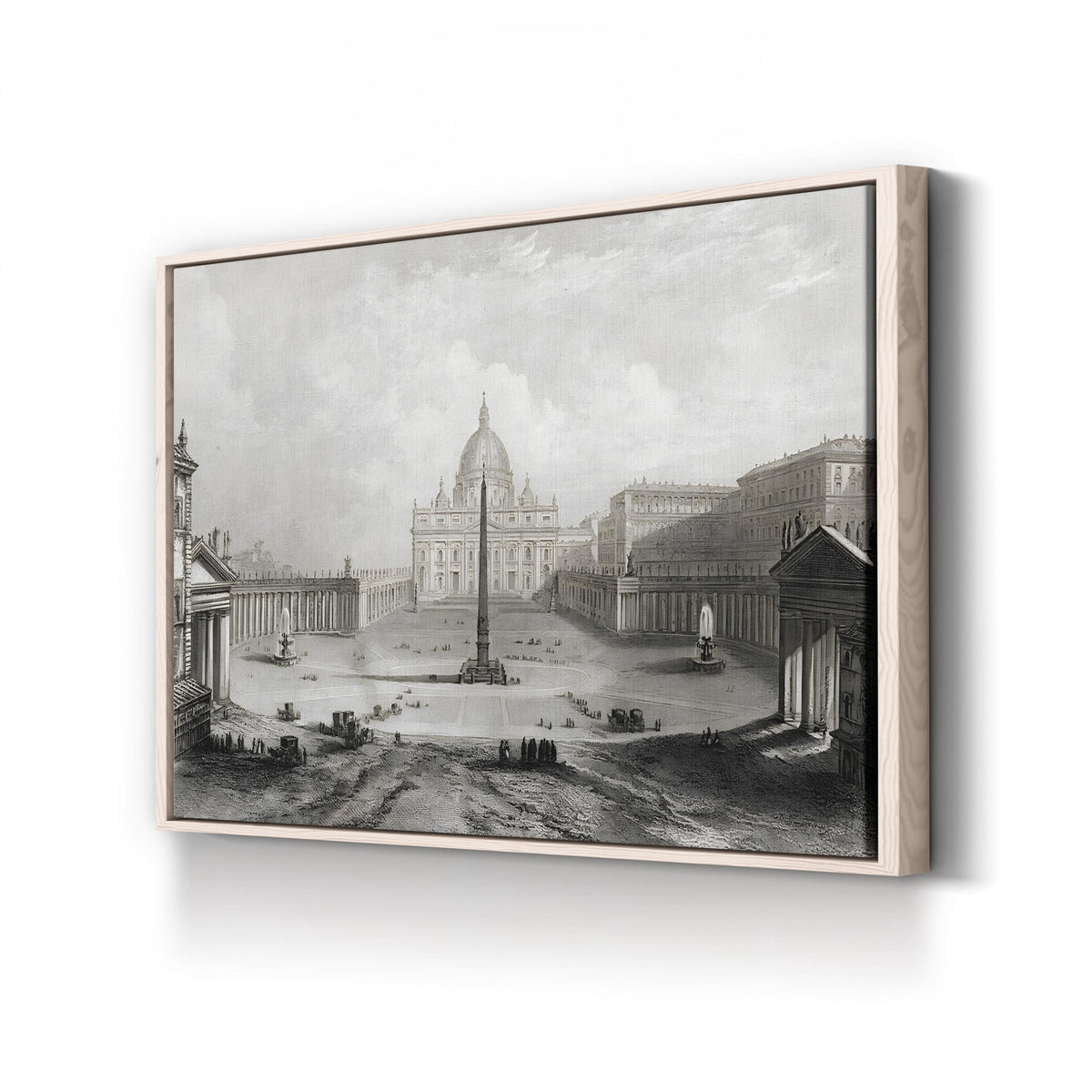 St. Peter's Basilica, Rome by Giovanni Battista Piranesi canvas print in a natural frame