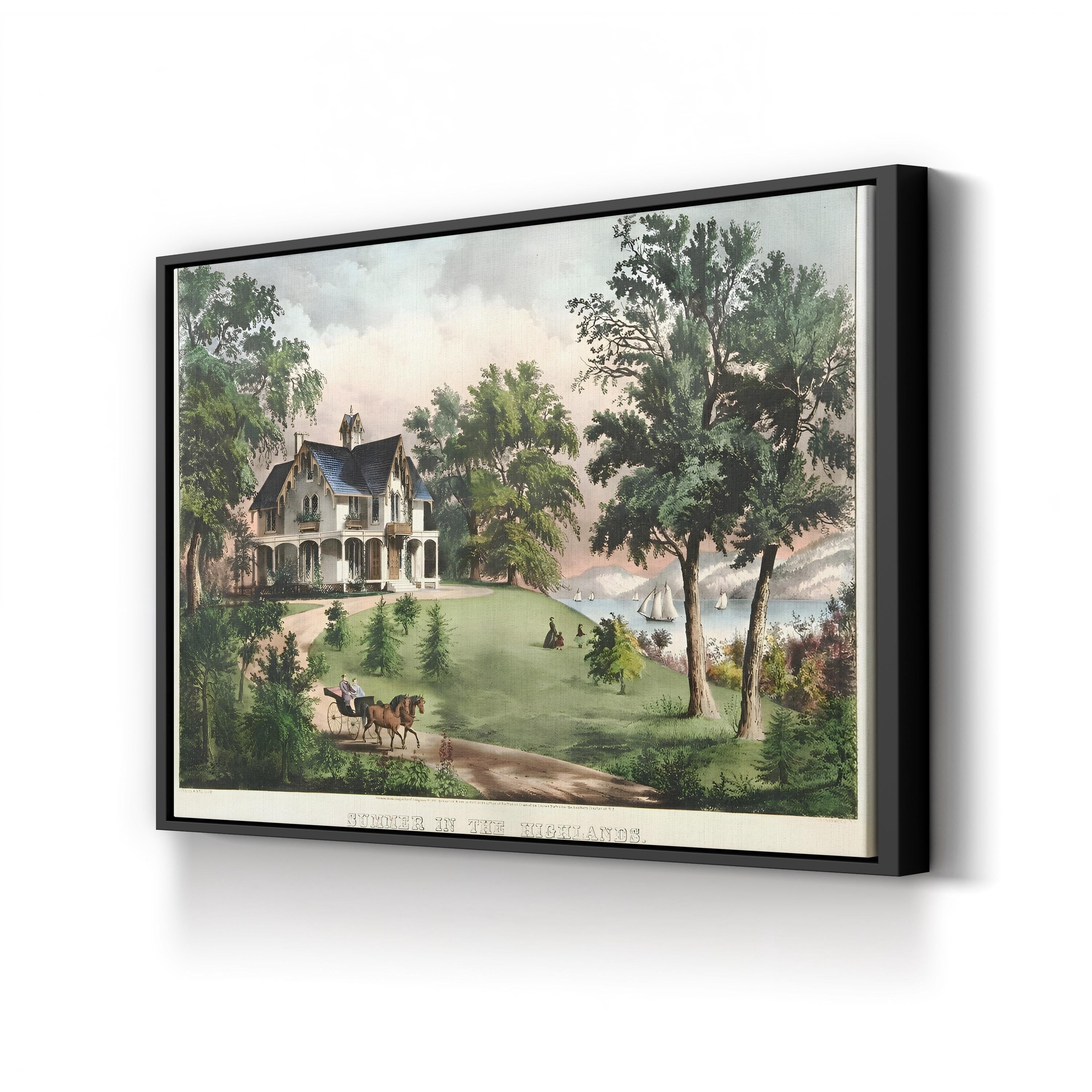 Summer in the Highlands, 1867 – Currier & Ives Wall Art | Scenic Landscape Canvas Print