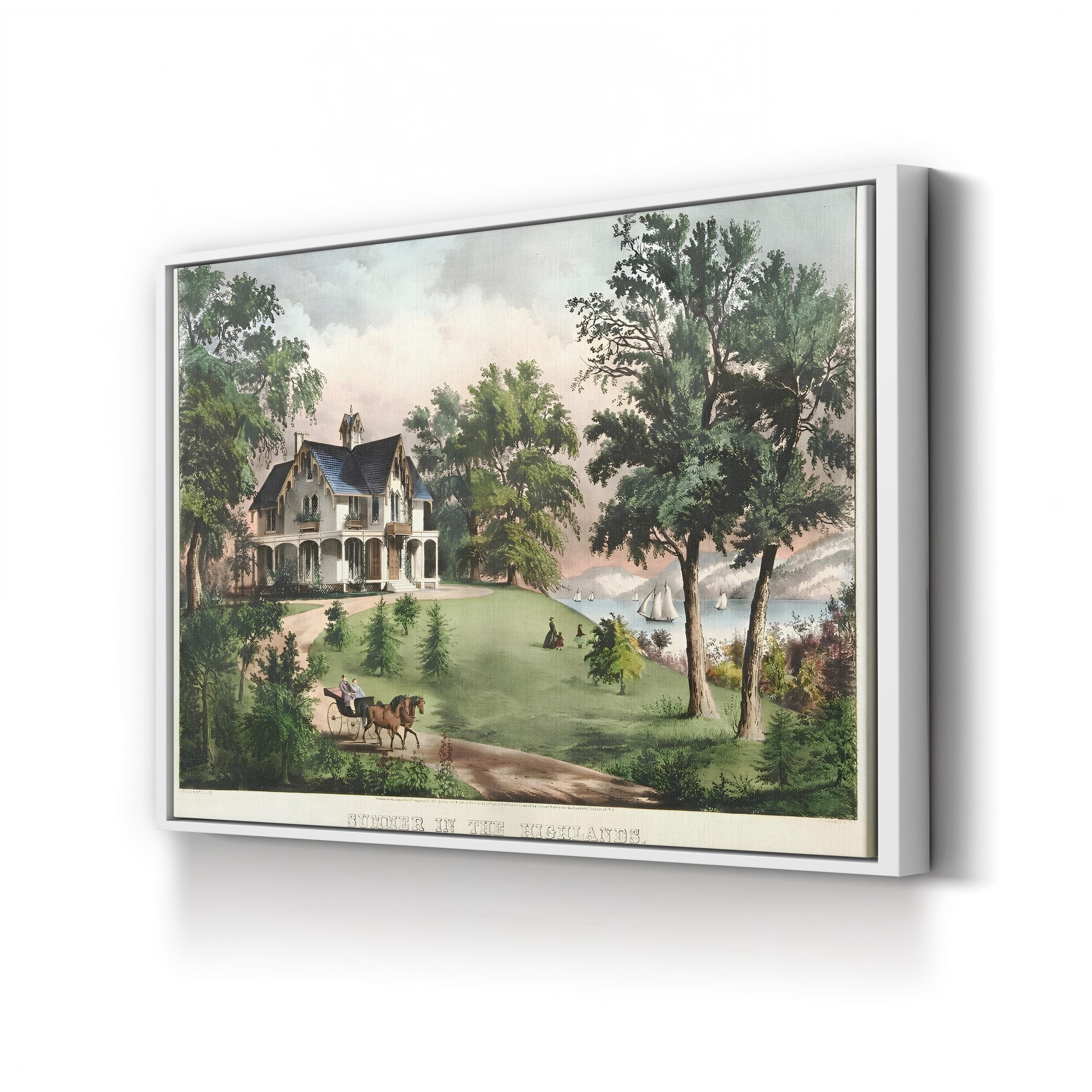 Summer in the Highlands, 1867 – Currier & Ives Wall Art | Scenic Landscape Canvas Print