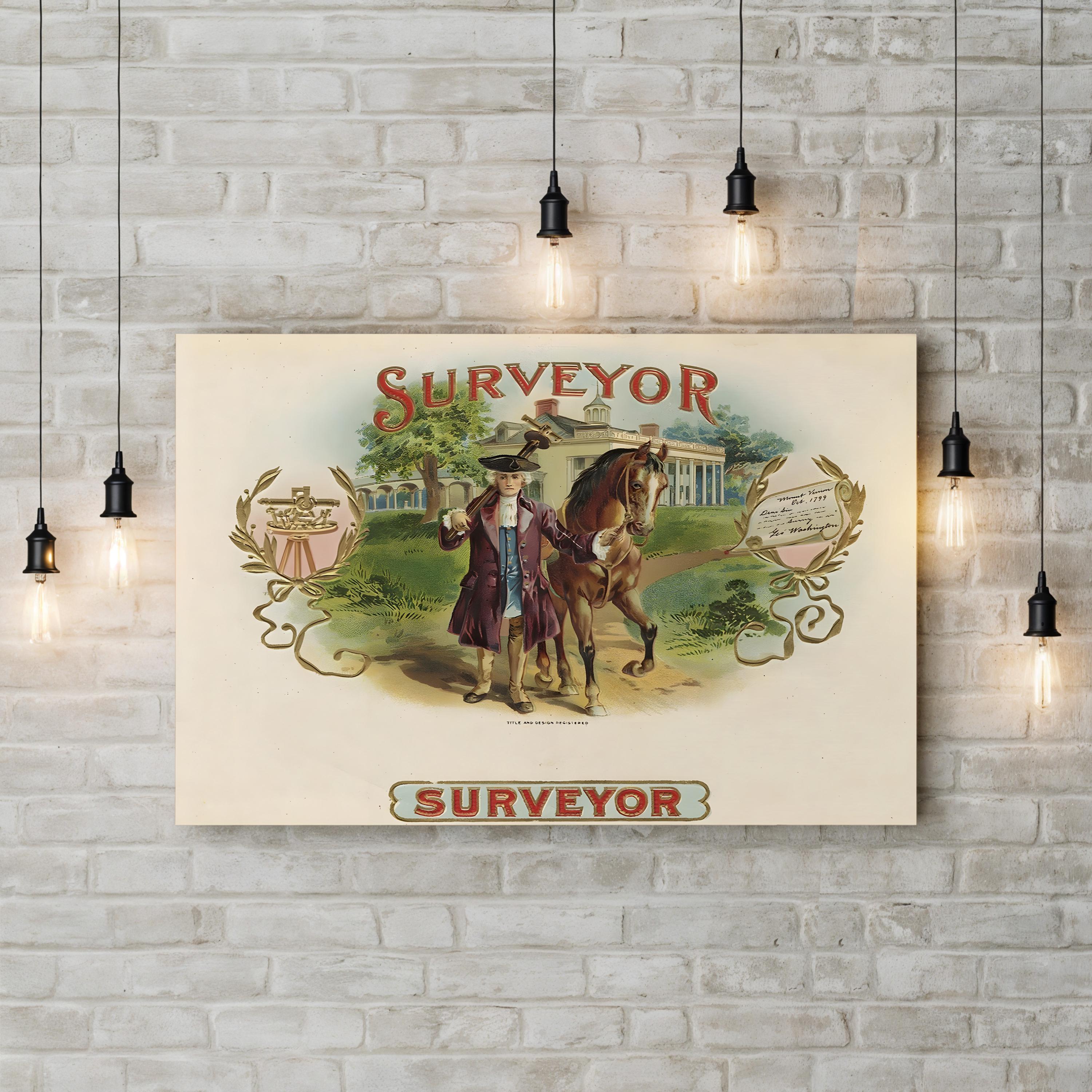 Vintage Surveyor’s Map – Period Illustration Wall Art | Historic Cartography Canvas Print