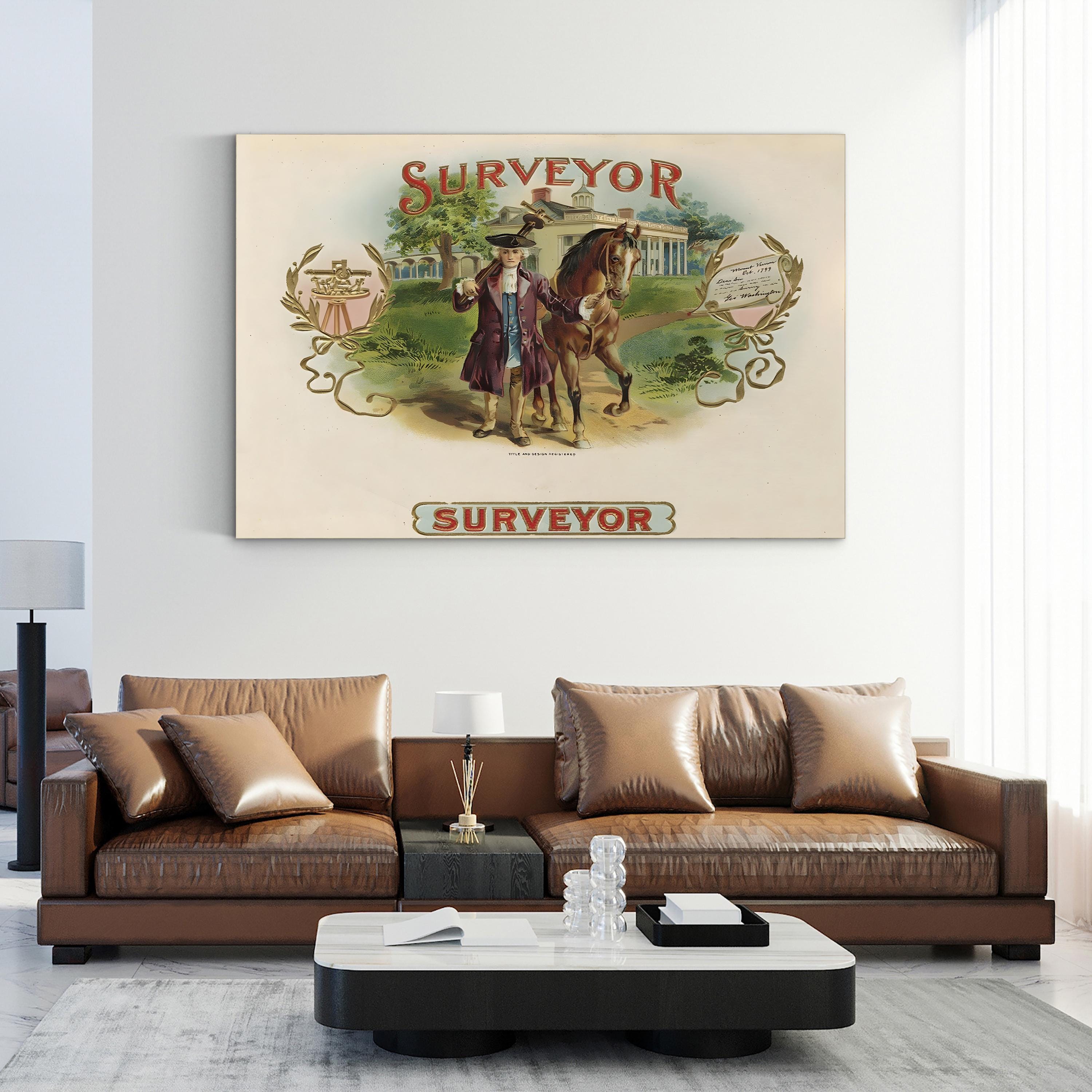 Vintage Surveyor’s Map – Period Illustration Wall Art | Historic Cartography Canvas Print