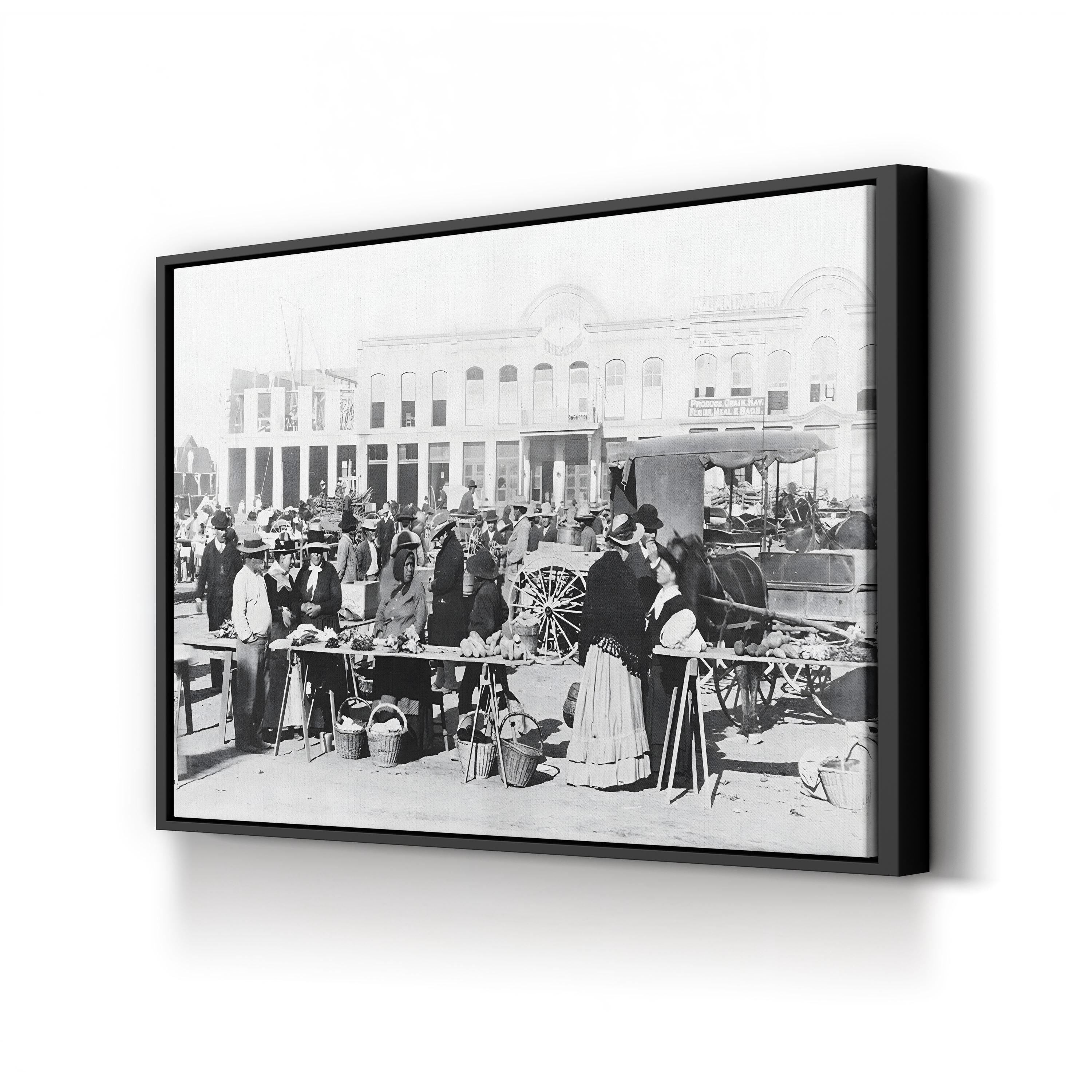Vintage Texas Market, 1887 – Vintage Photography Wall Art | Western Town Canvas Print