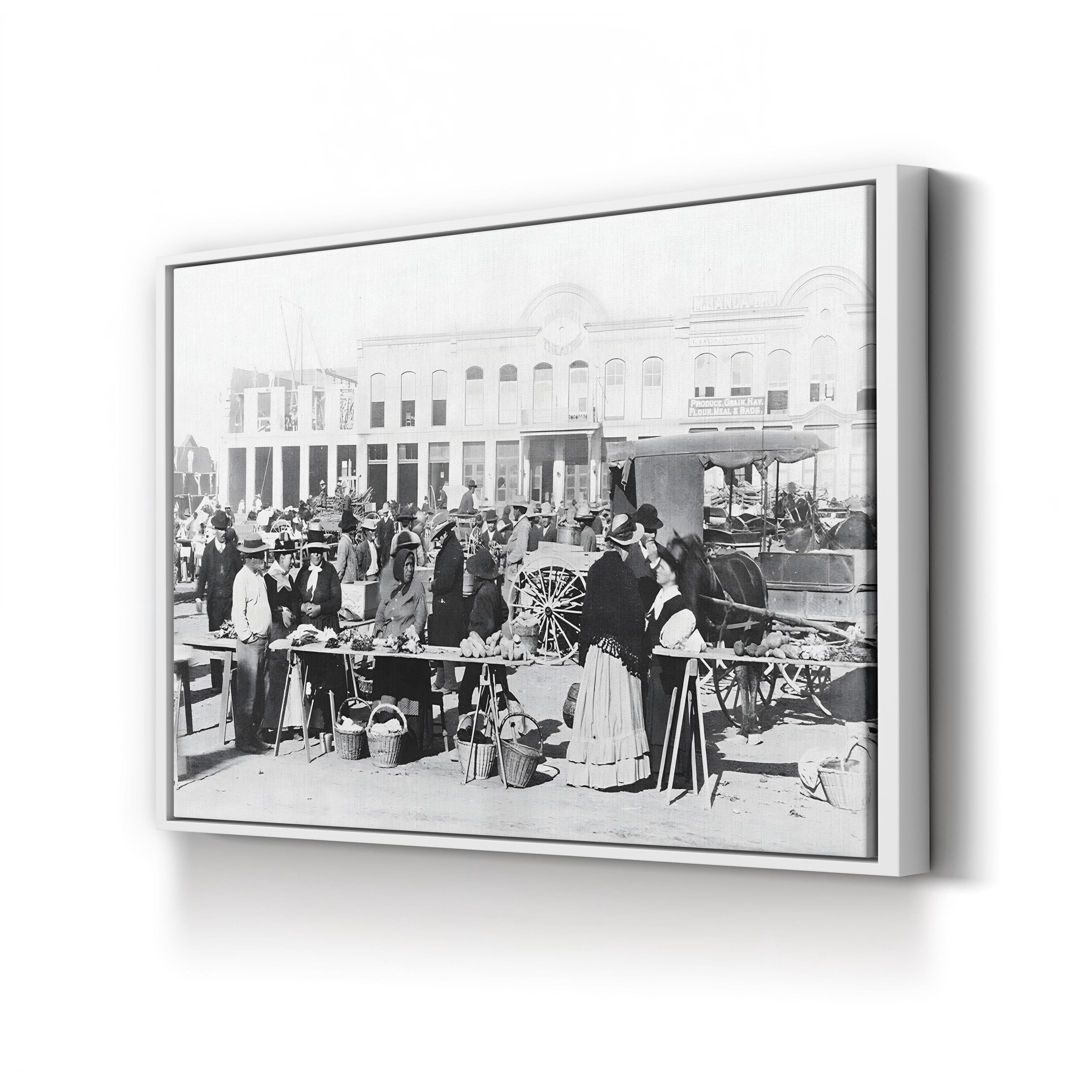 Vintage Texas Market, 1887 – Vintage Photography Wall Art | Western Town Canvas Print
