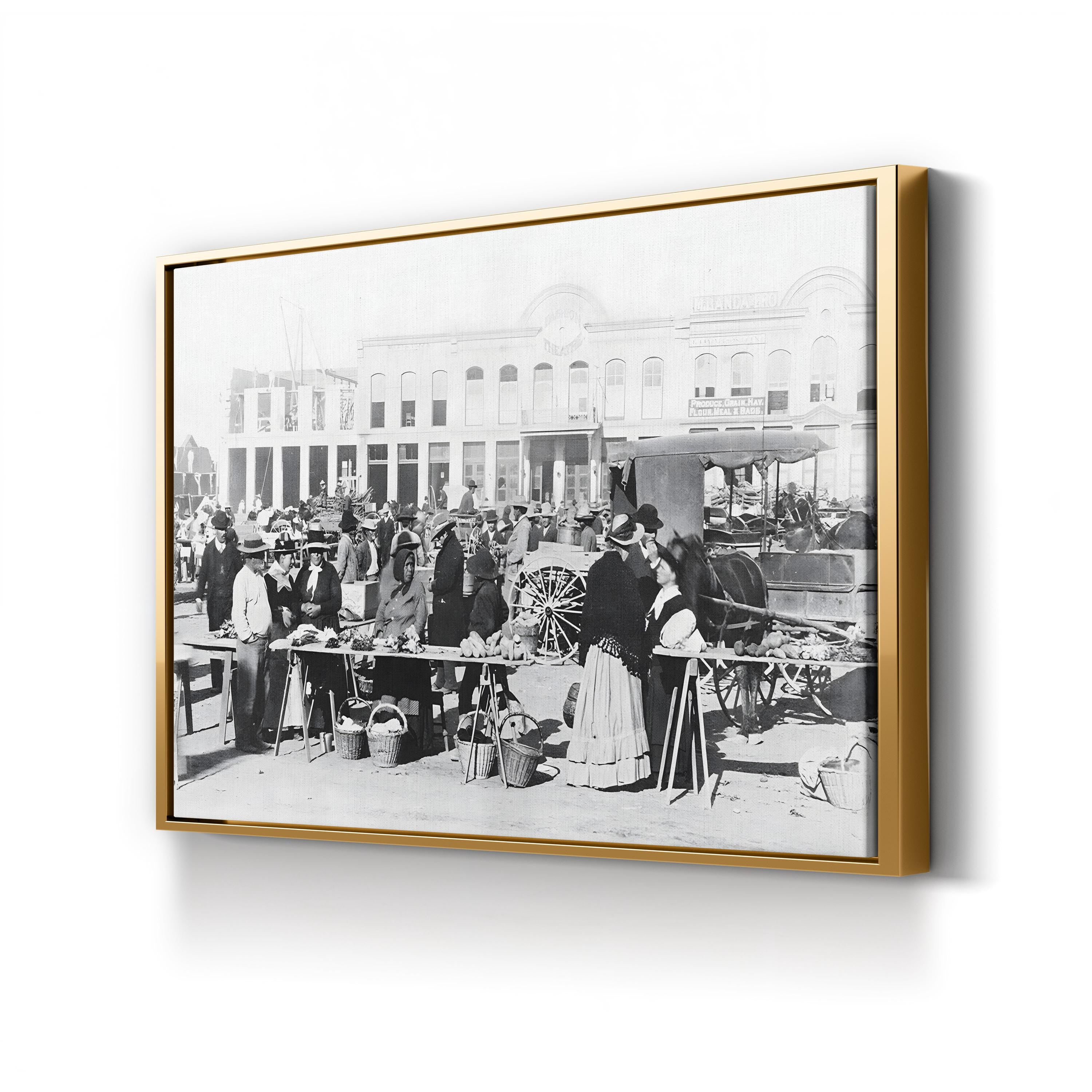 Vintage Texas Market, 1887 – Vintage Photography Wall Art | Western Town Canvas Print