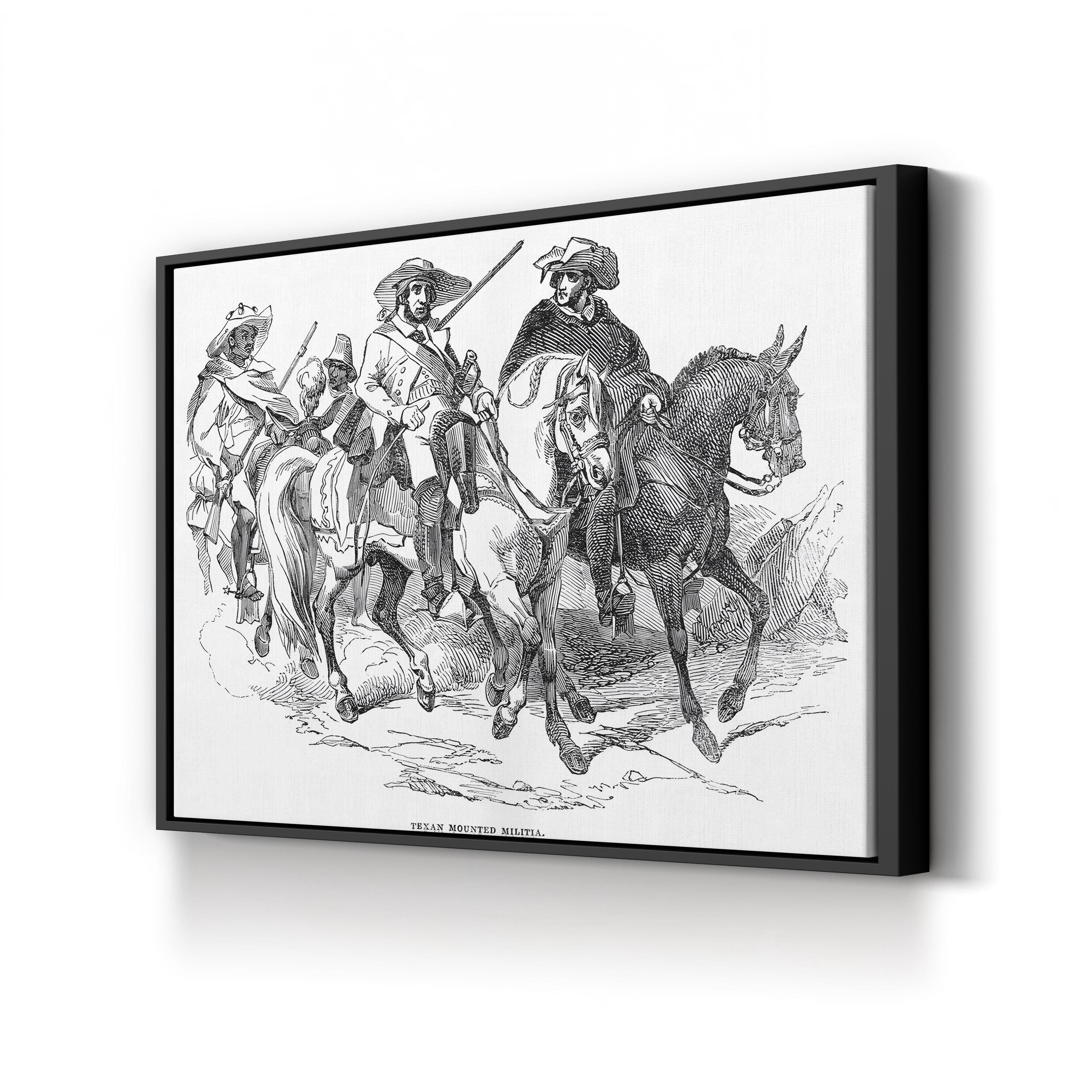 Texas Rangers 1842 Canvas Print – Vintage Western Cowboy on Horse Wall Art
