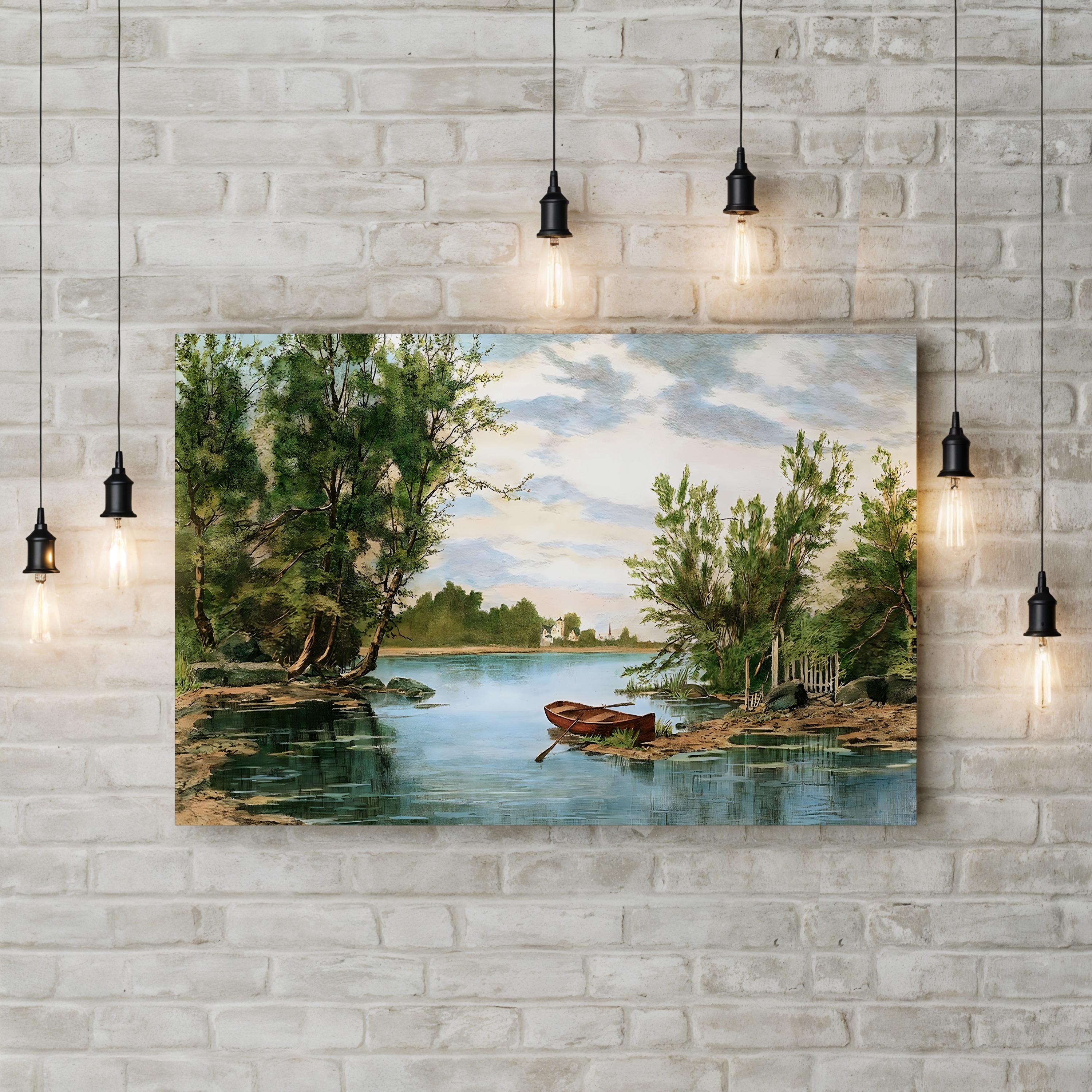 The Cove Canvas Art – Tranquil River Landscape Wall Decor