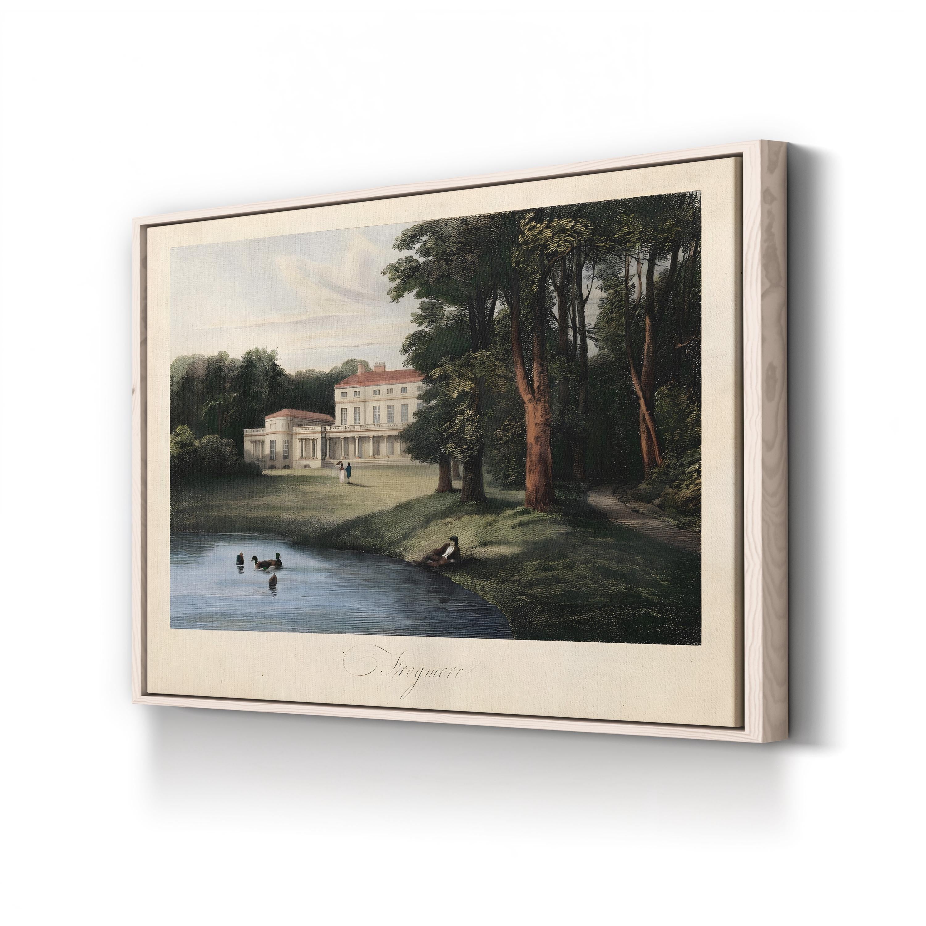 English Countryside I River Estate – Period Illustration Wall Art | Pastoral Landscape Canvas Print