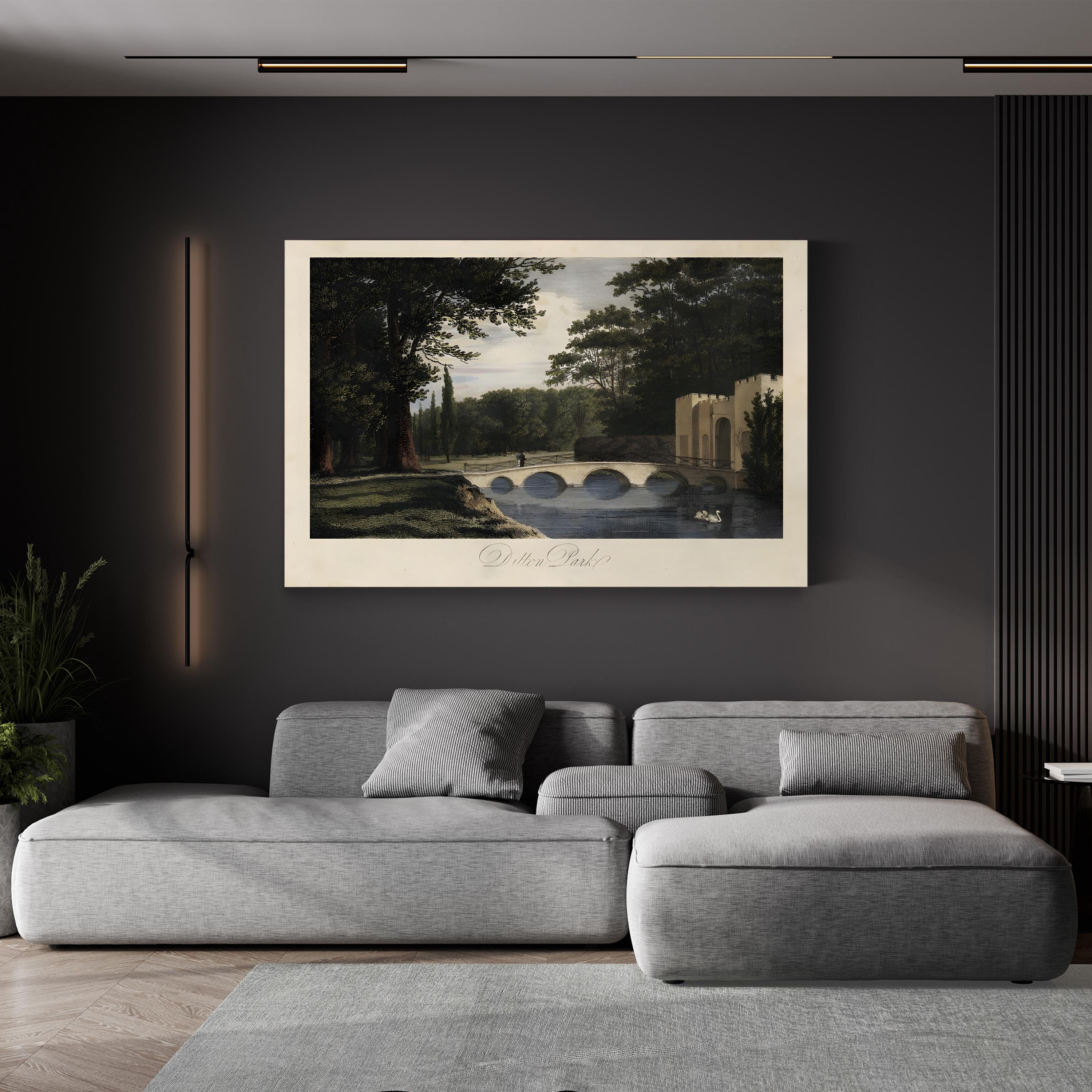 The English Countryside II Wall Art by James Hakewill: Antique British Landscape Canvas Print