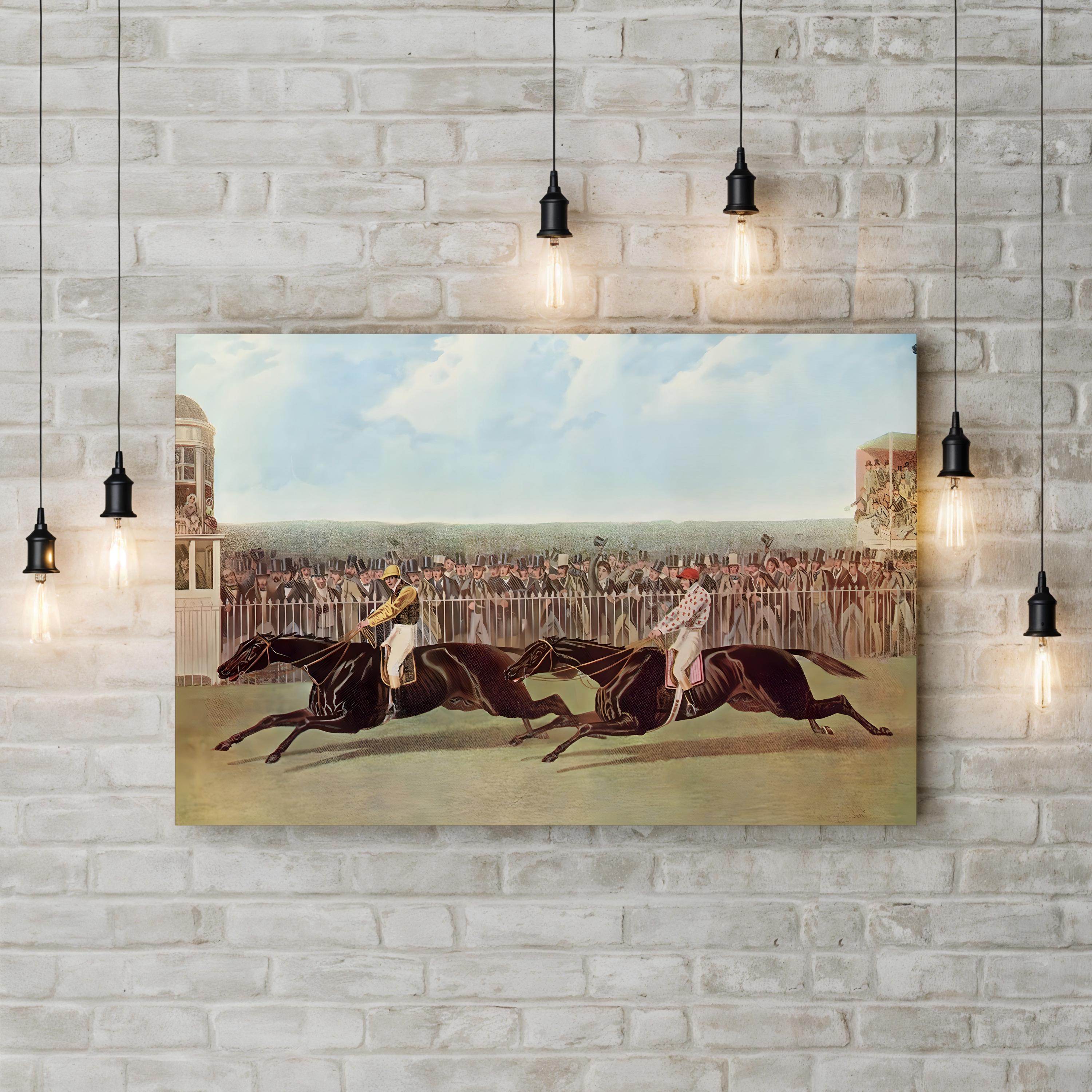 The Flying Dutchman and Voltigeur at York Racecourse Wall Art | 19th Century British Horse Racing Print