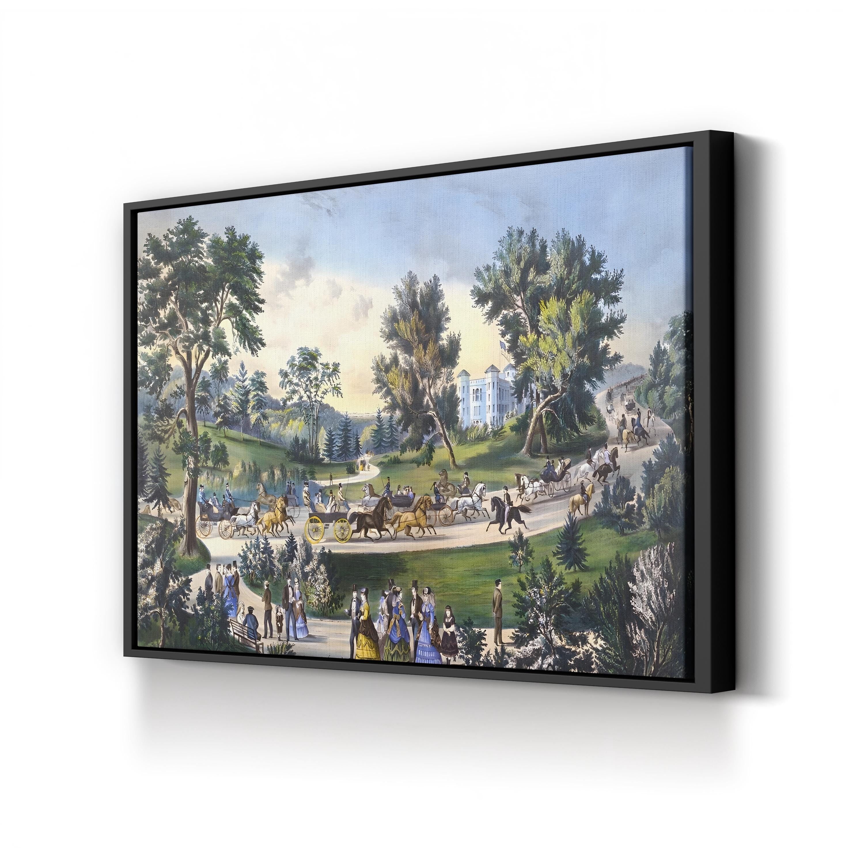 The Grand Drive, Central Park, New York, 1869 Wall Art by Currier and Ives