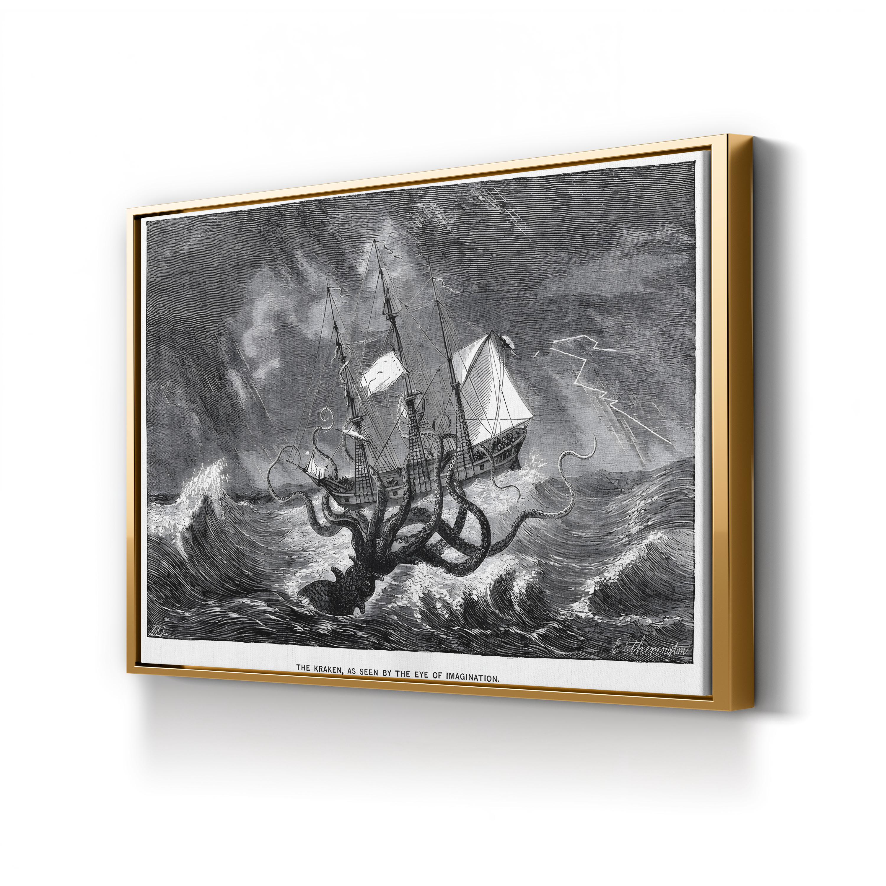 The Kraken, As Seen by the Eye of the Imagination, 1887 Wall Art by Edgar Etherington | Victorian Nautical Myth Illustration