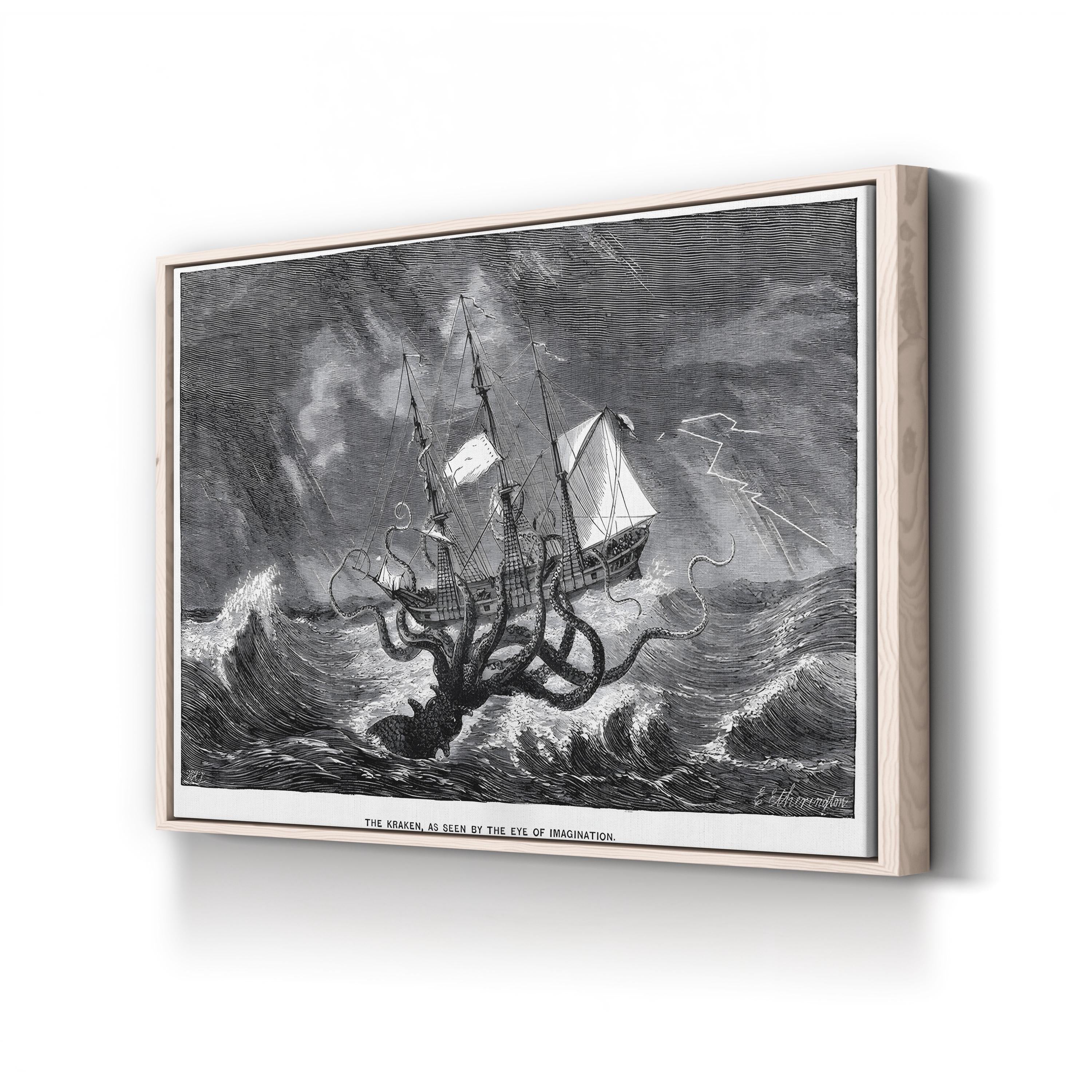 The Kraken, As Seen by the Eye of the Imagination, 1887 Wall Art by Edgar Etherington | Victorian Nautical Myth Illustration