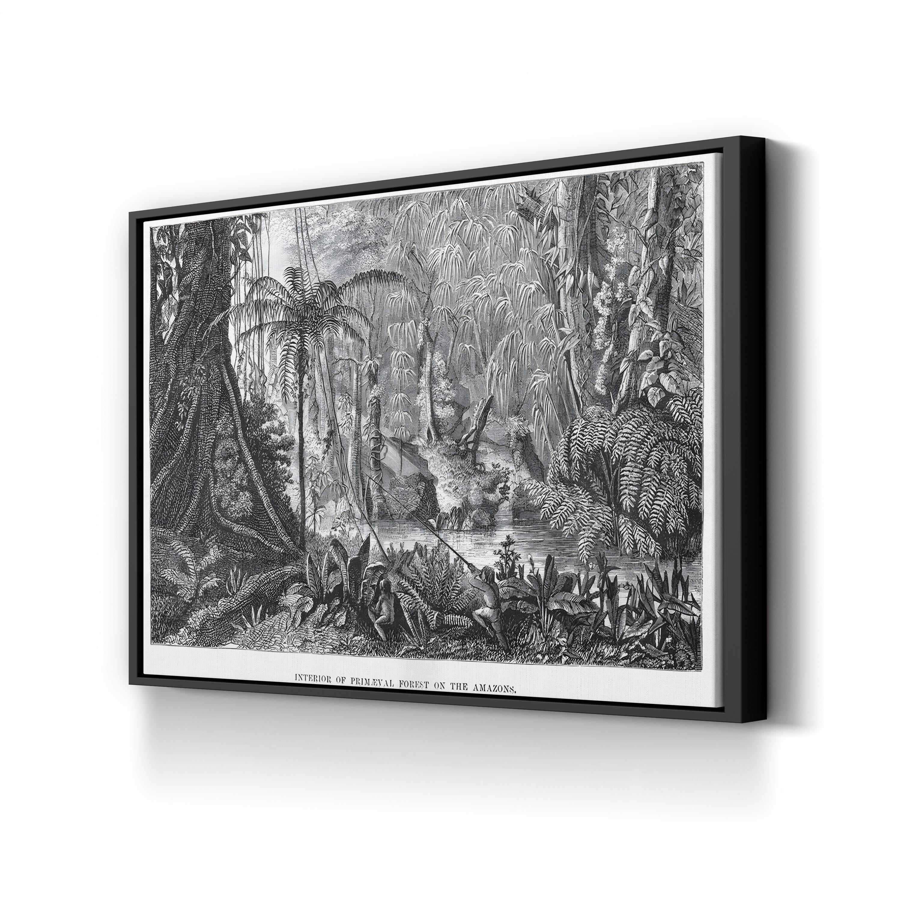 Vintage Amazon Rainforest Interior Canvas Print: Henry Walter Bates (1863)
