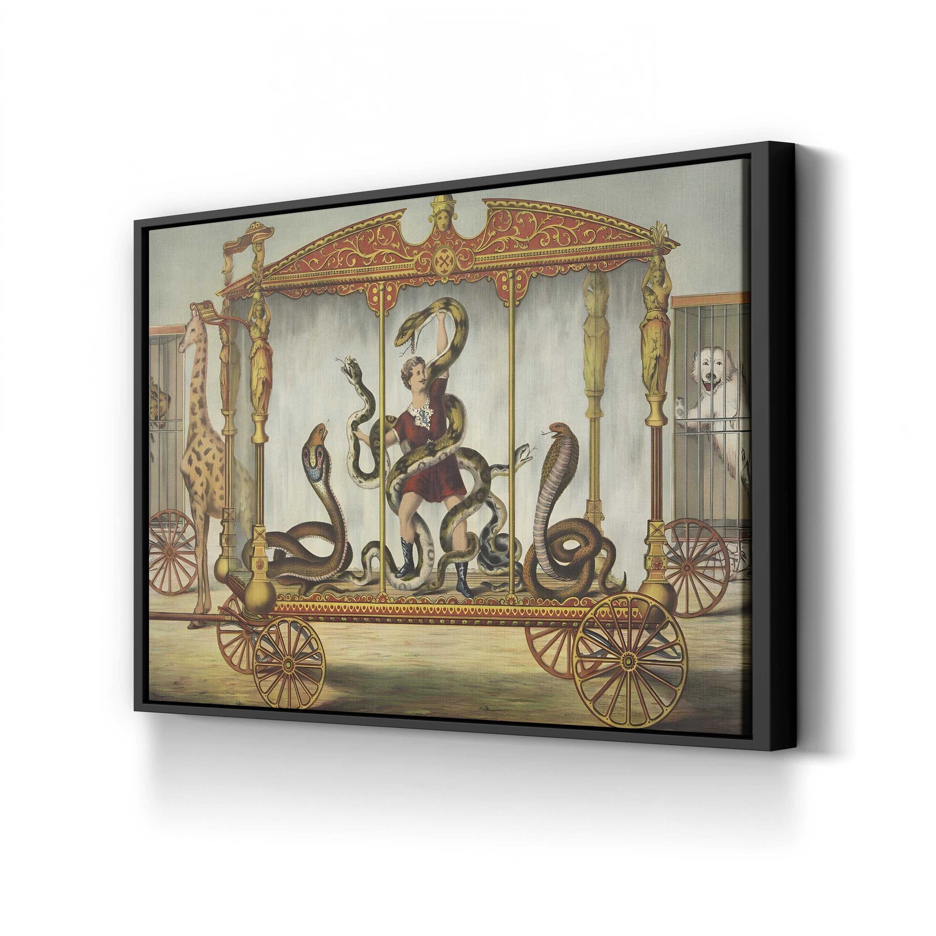 1874 Circus Snake Wagon – Period Illustration Wall Art | Vintage Circus Poster Canvas Print