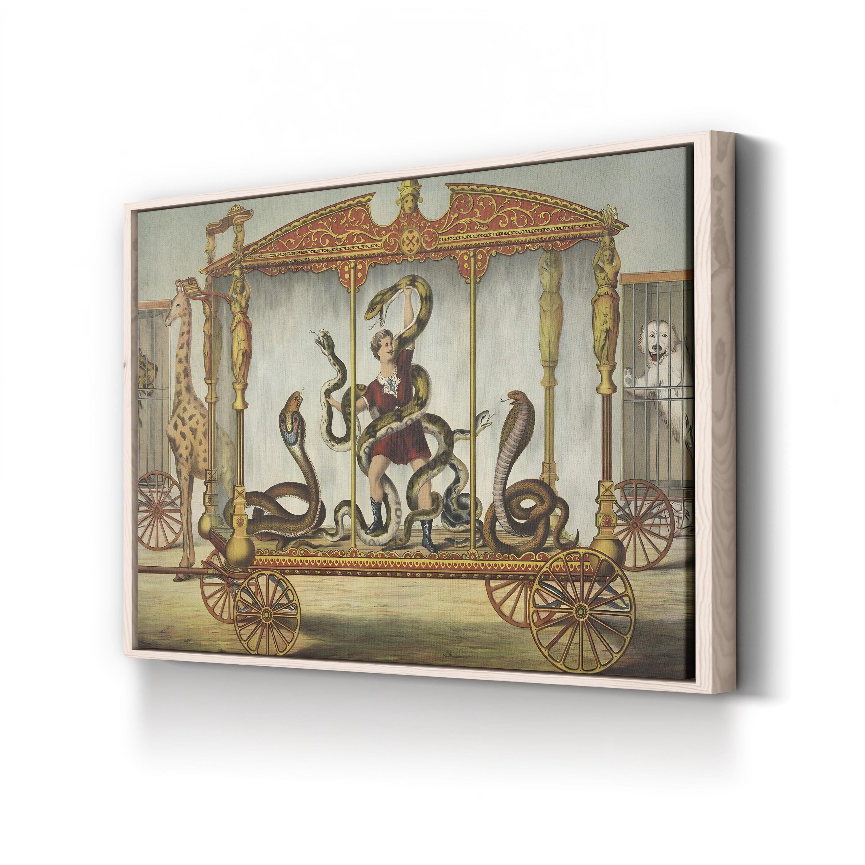 1874 Circus Snake Wagon – Period Illustration Wall Art | Vintage Circus Poster Canvas Print
