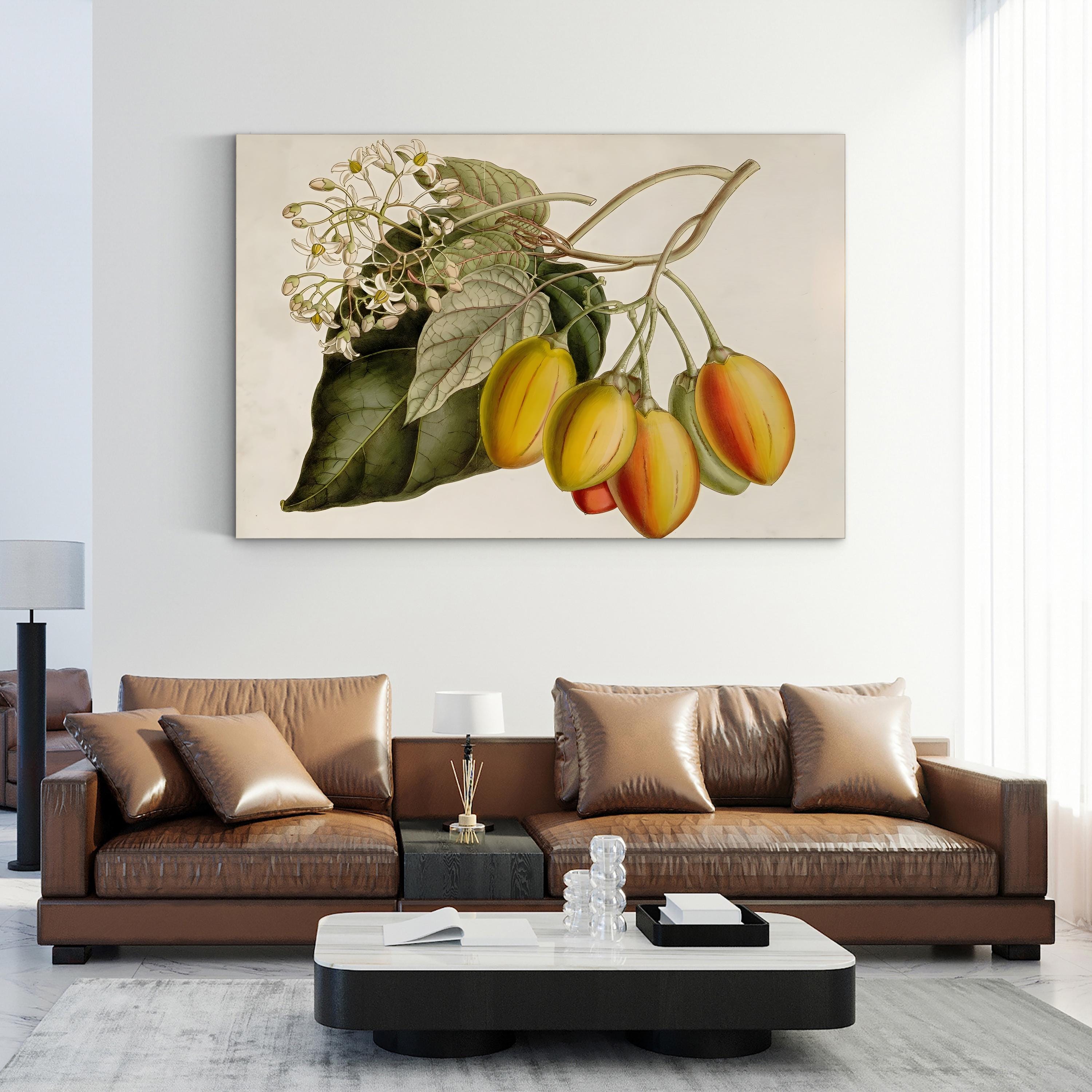 Exotic Garden Tropical Fruit & Foliage Botanical Art Print by Curtis Art