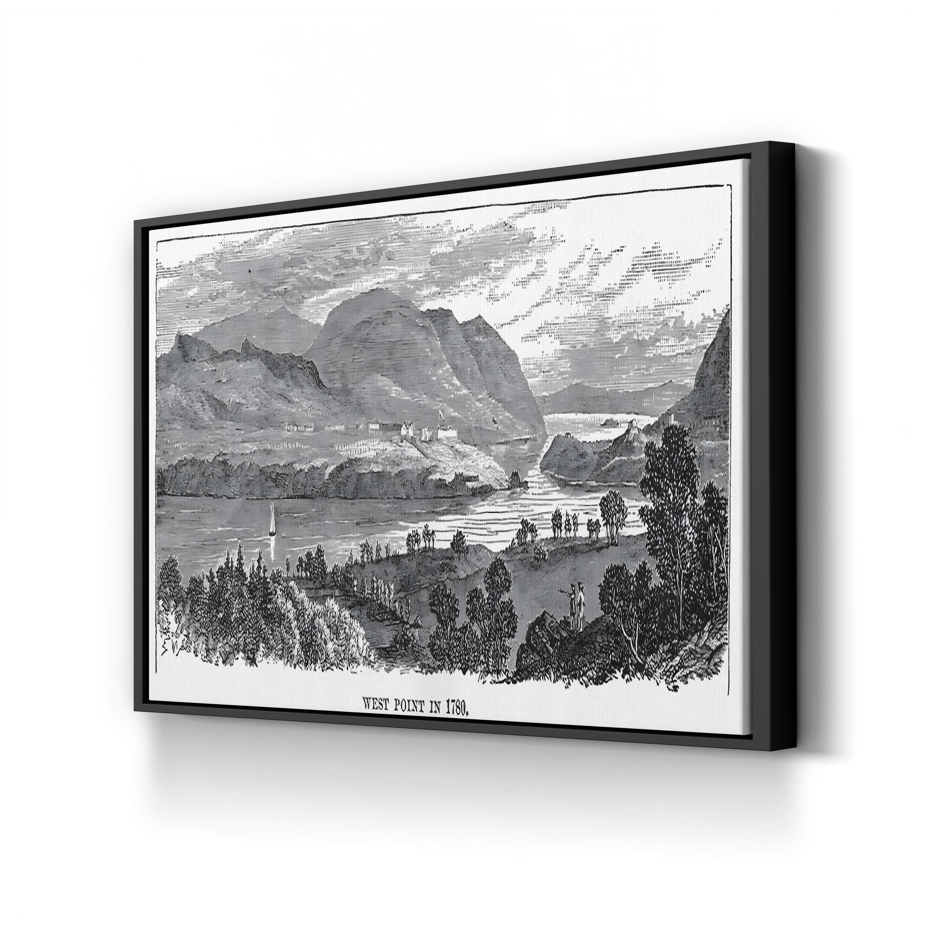 West Point 1780 Hudson River – Period Illustration Wall Art | Vintage Military Canvas Print