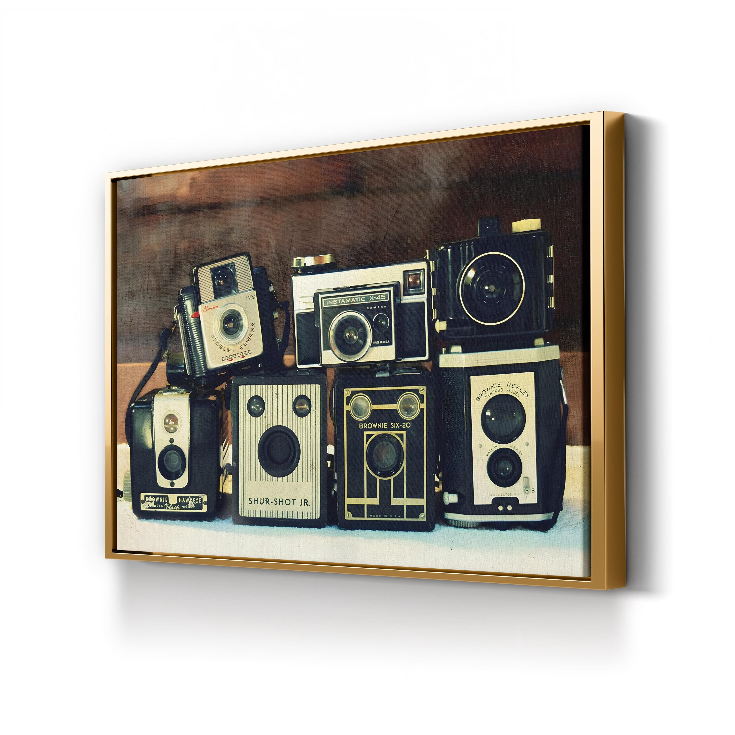 20th-Century Vintage Camera Still Life Canvas Print