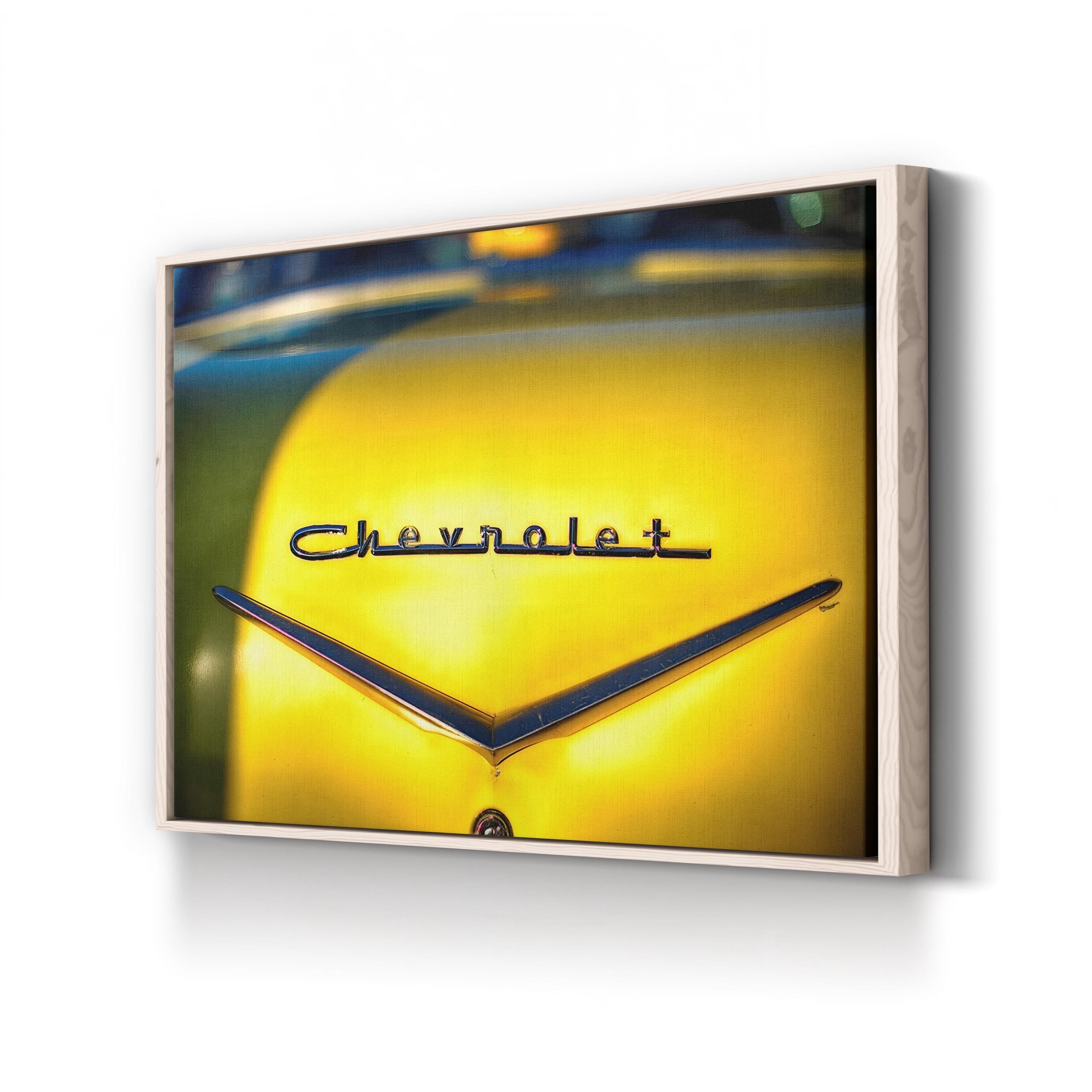 Chevrolet Classic Yellow American Emblem Automotive Wall Art