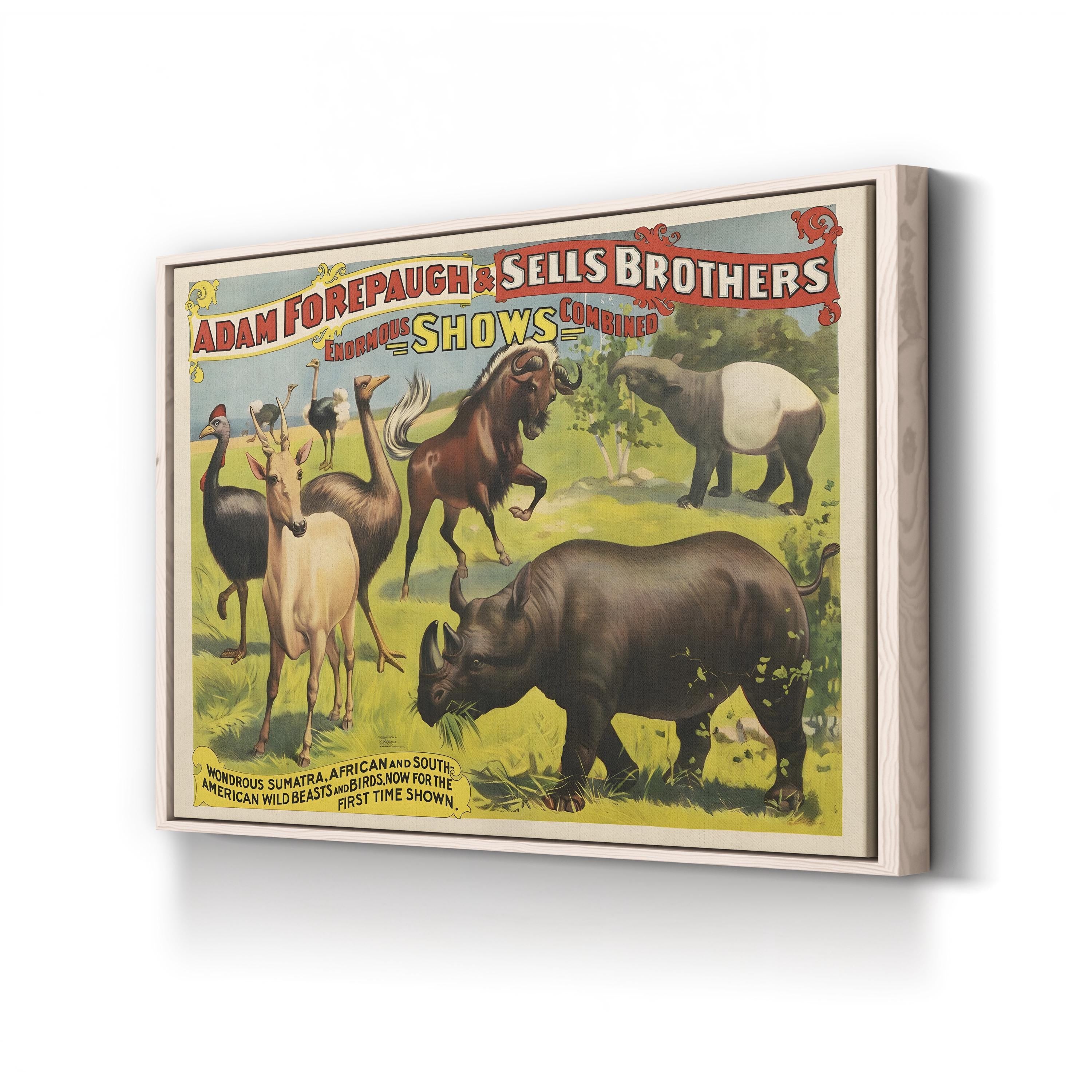 Forepaugh & Sells Exotic Animals Circus – Period Illustration Wall Art | Vintage Poster Canvas Print