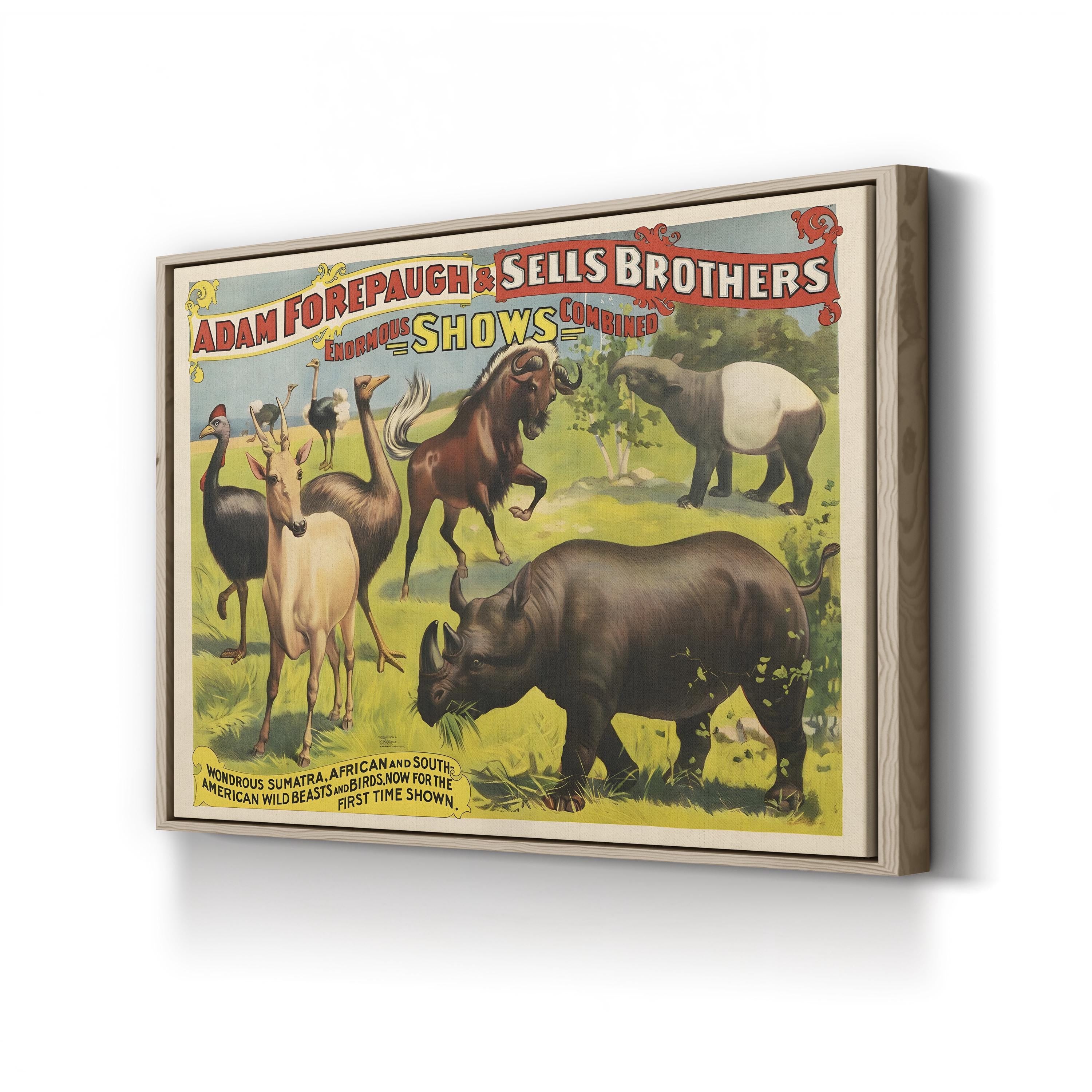 Forepaugh & Sells Exotic Animals Circus – Period Illustration Wall Art | Vintage Poster Canvas Print