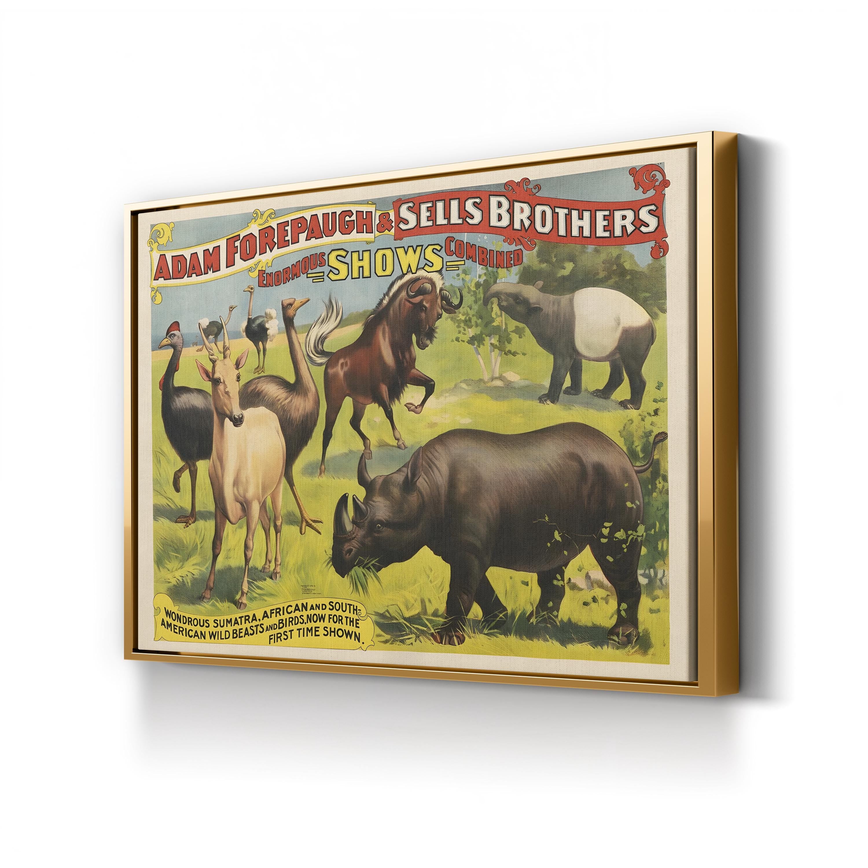Forepaugh & Sells Exotic Animals Circus – Period Illustration Wall Art | Vintage Poster Canvas Print