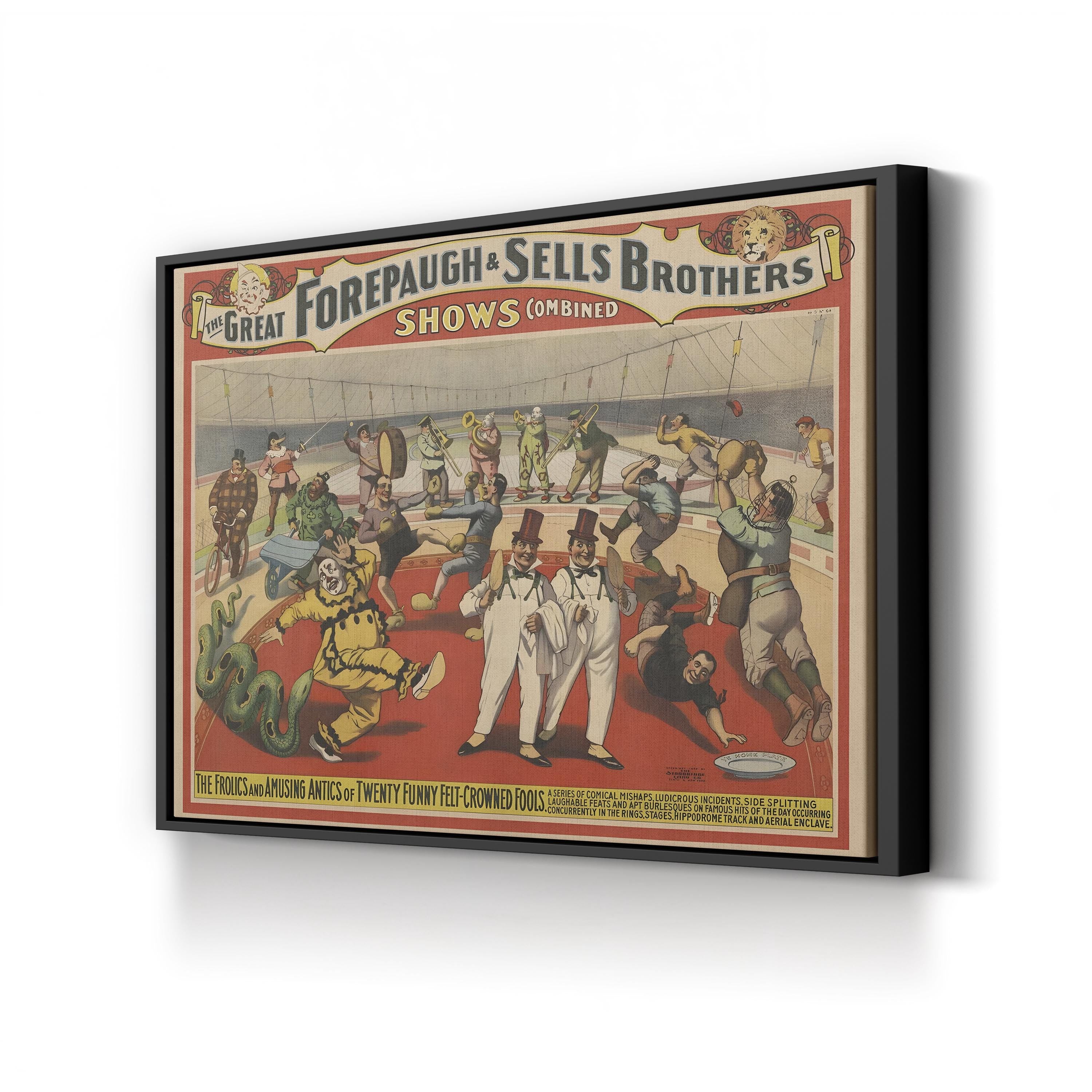 Adam Forepaugh & Sells Brothers Circus – Period Illustration Wall Art | Vintage Poster Canvas Print
