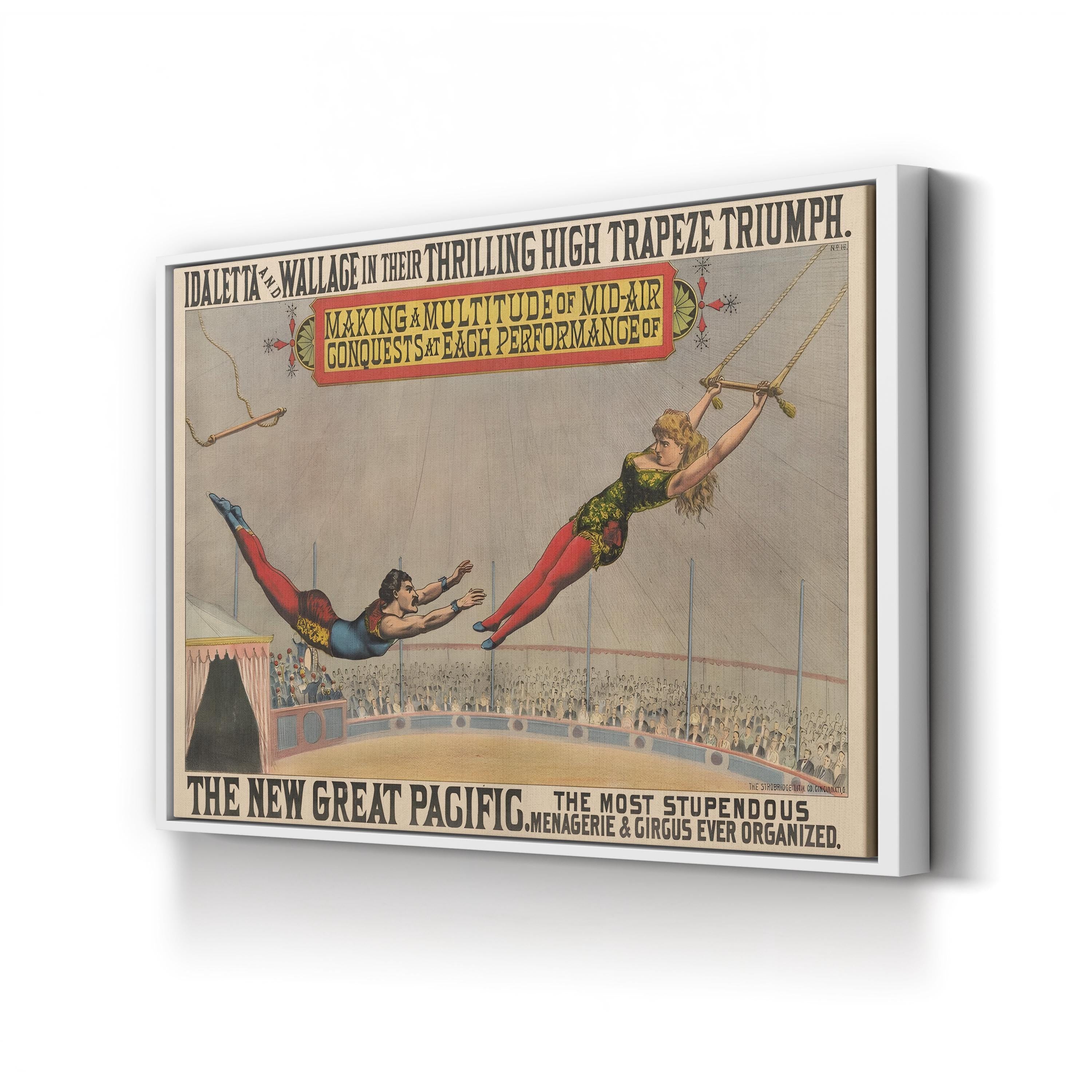 Circus Trapeze Artists Poster – Period Illustration Wall Art | Vintage Circus Canvas Print