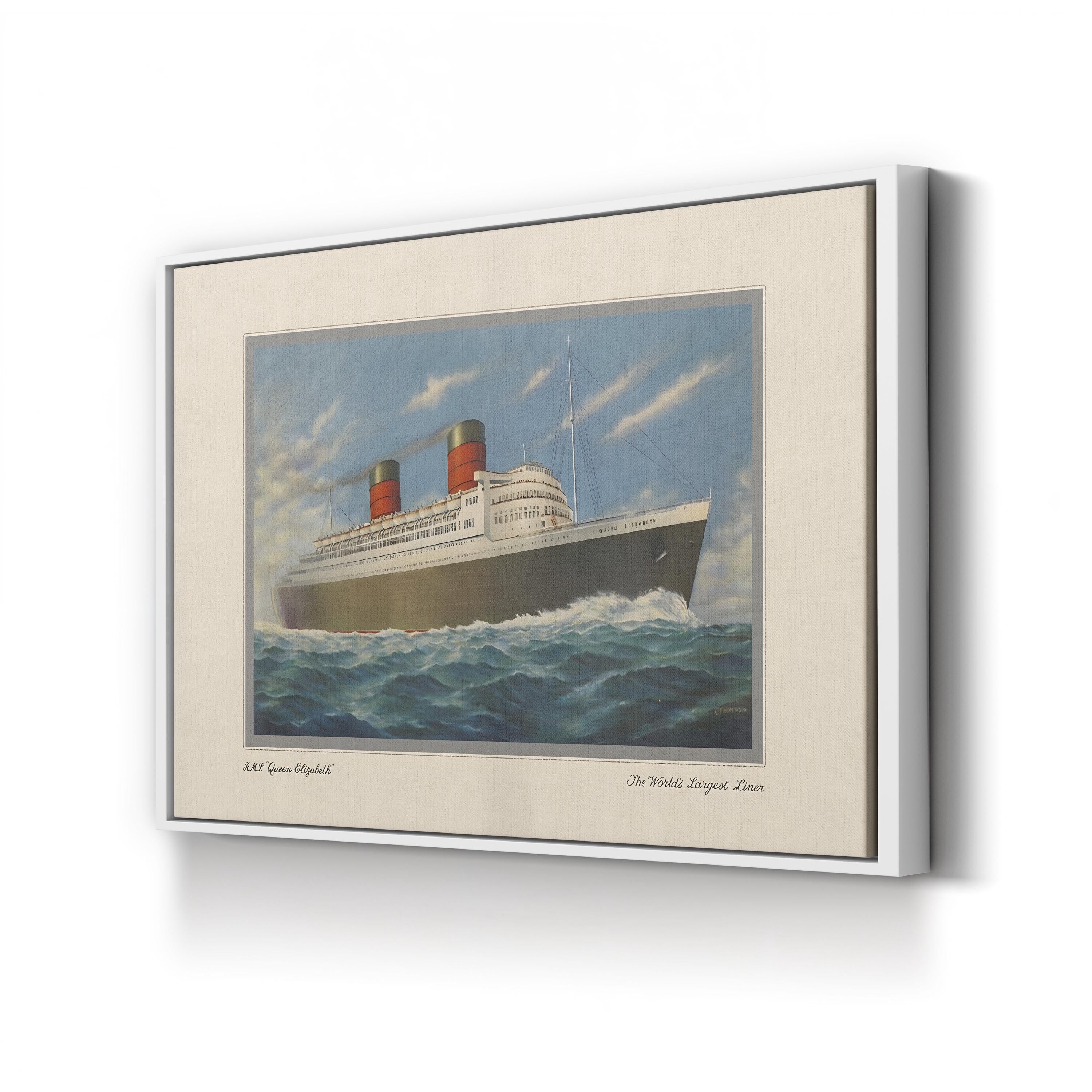 Vintage Cruise II Wall Art – R.M.S. Queen Elizabeth Nautical Maritime Artwork