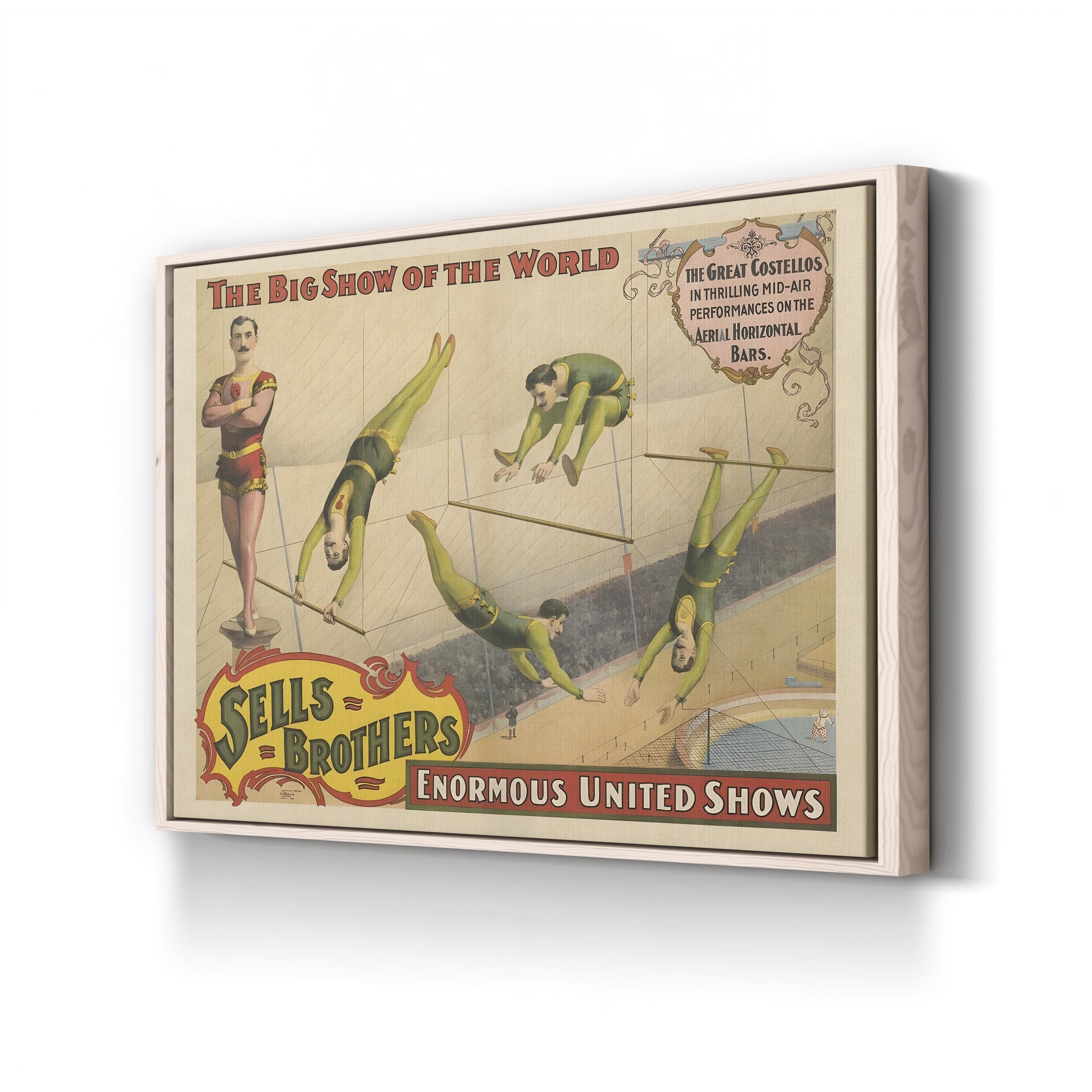 Sells Brothers Circus Poster – Period Illustration Wall Art | Vintage Americana Canvas Print