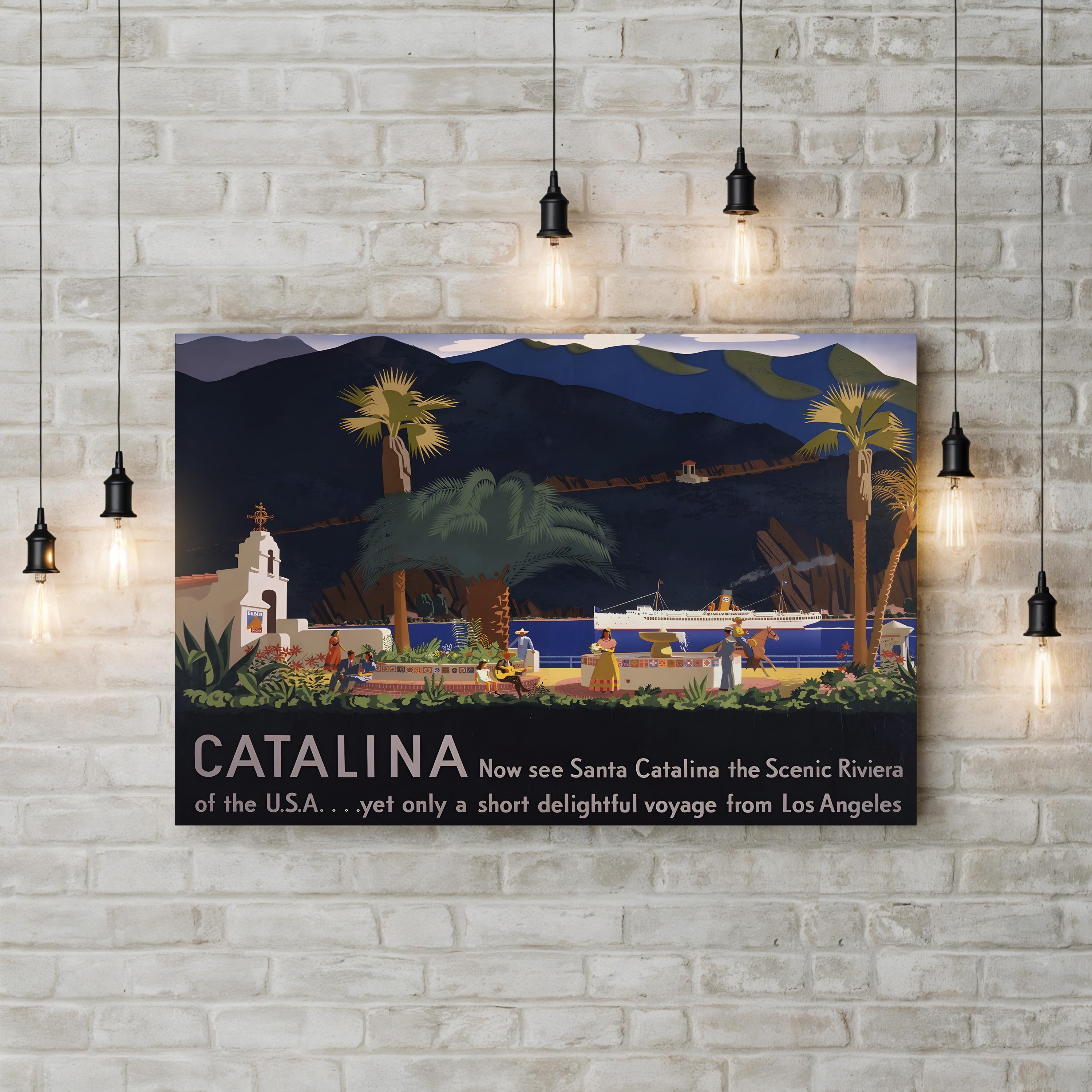 Santa Catalina Island, 1935 – Period Illustration Wall Art | California Travel Canvas Print