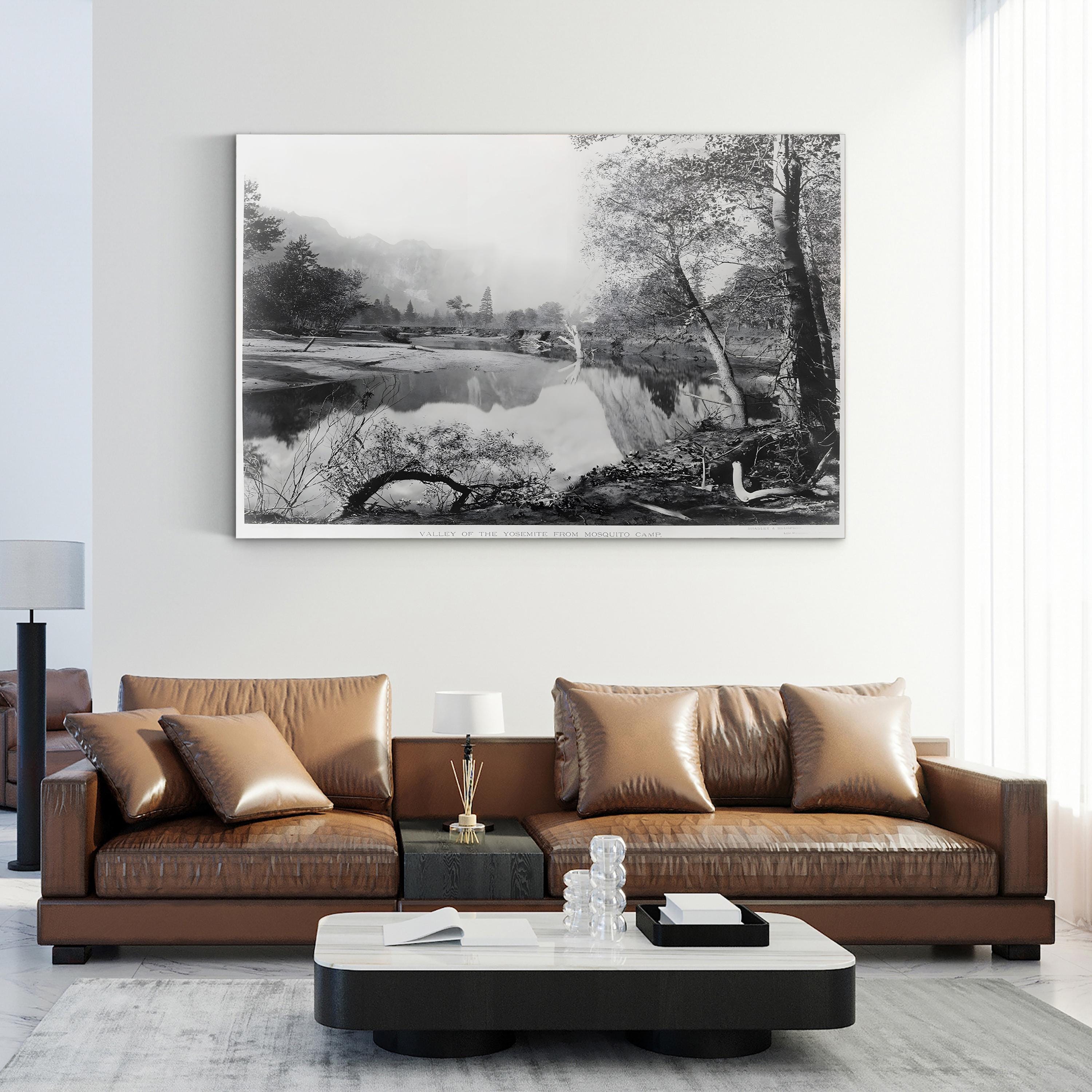 Vintage Yosemite River – Vintage Photography Wall Art | Monochrome Canvas Print