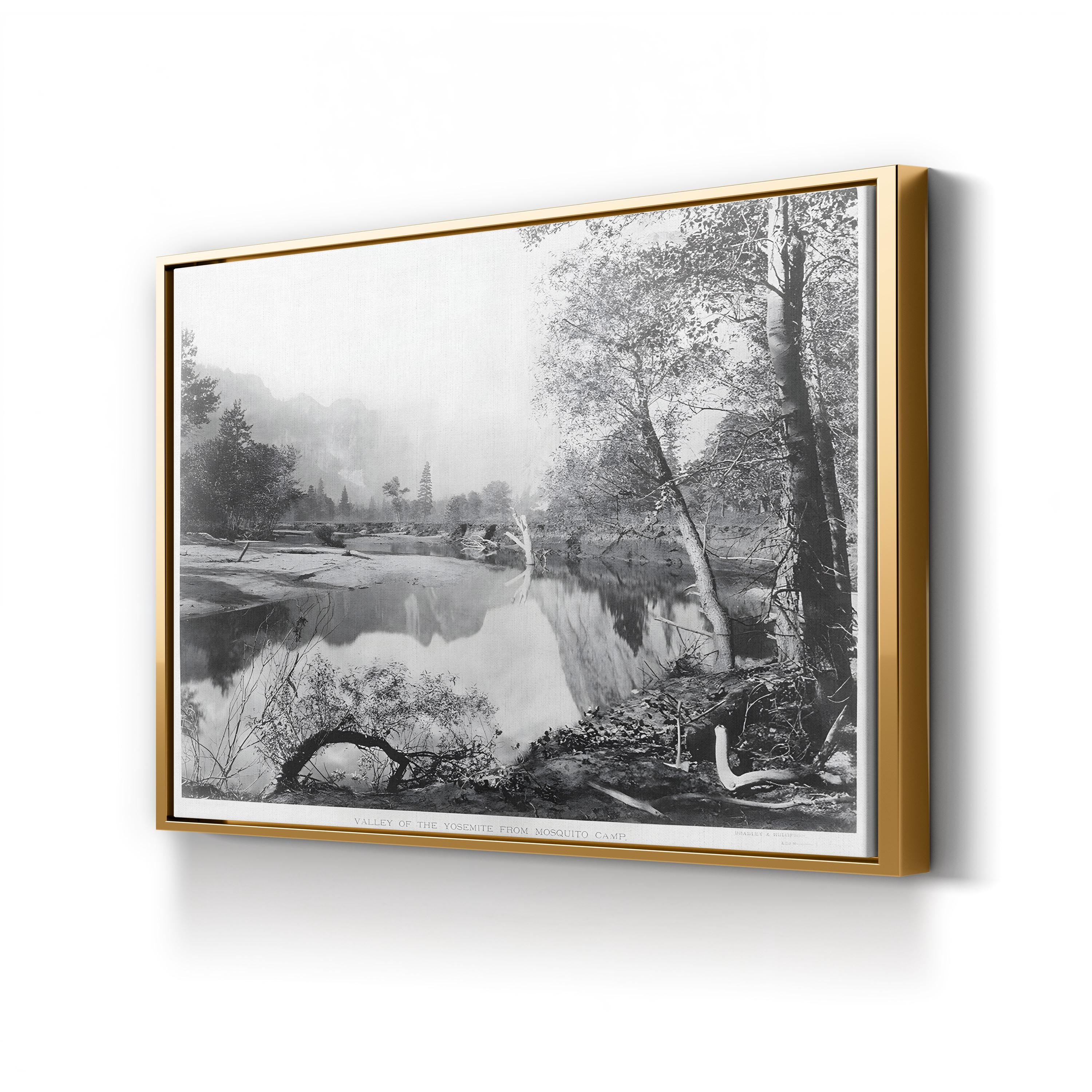 Vintage Yosemite River – Vintage Photography Wall Art | Monochrome Canvas Print