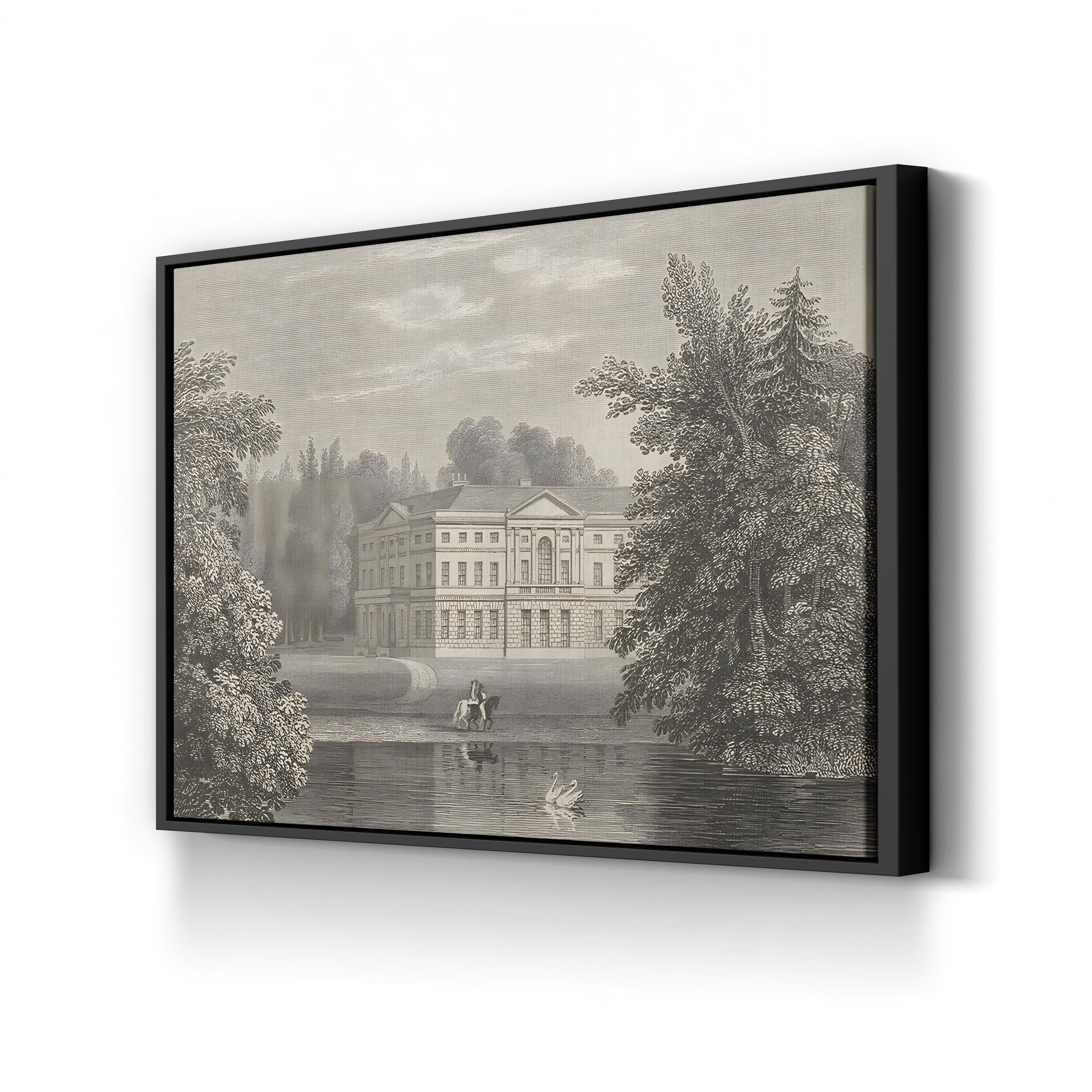 Busbridge Estate Drawing II, Surrey, England — Vintage Architectural Landscape Wall Art by Wild Apple Portfolio