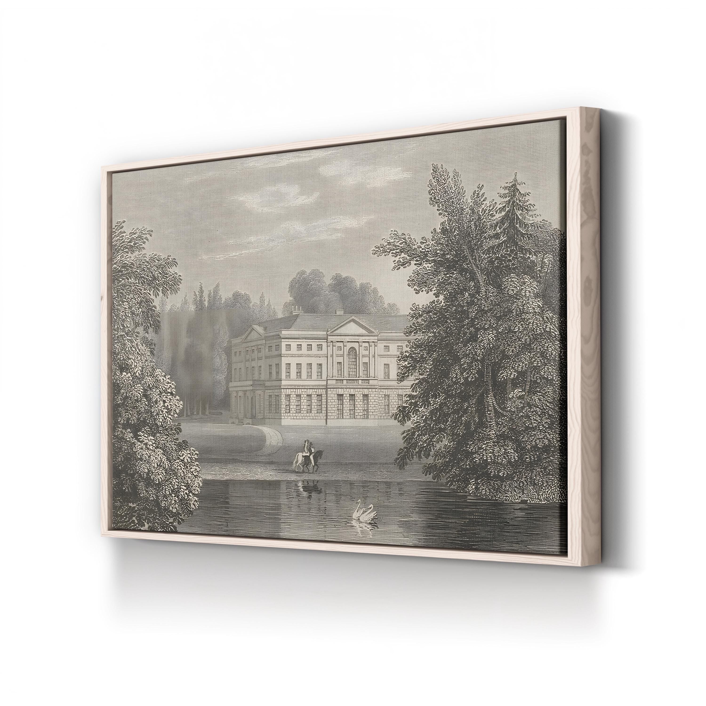 Busbridge Estate Drawing II, Surrey, England — Vintage Architectural Landscape Wall Art by Wild Apple Portfolio
