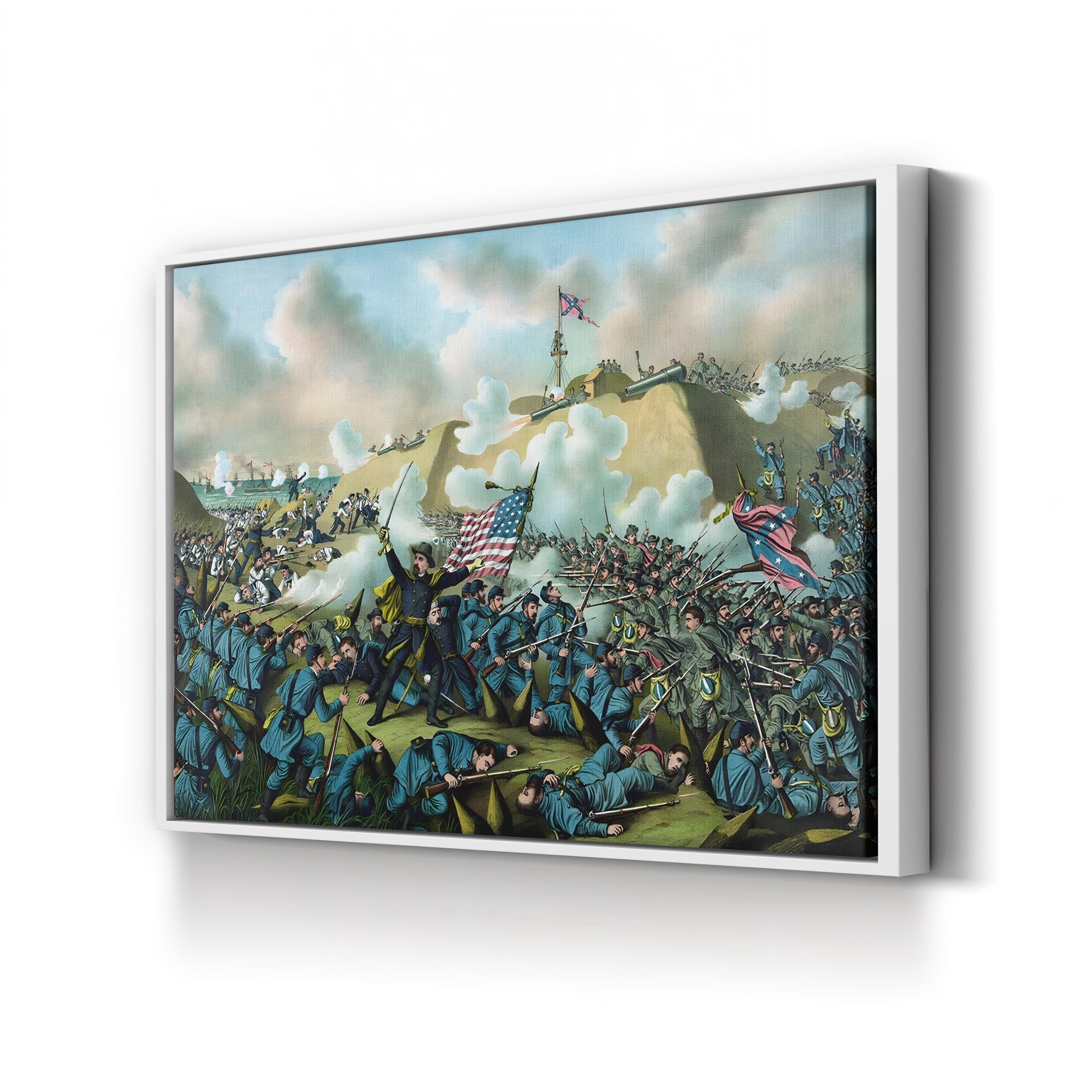 Union Army Capture of Fort Fisher Wall Art — Civil War Historic Battle Illustration
