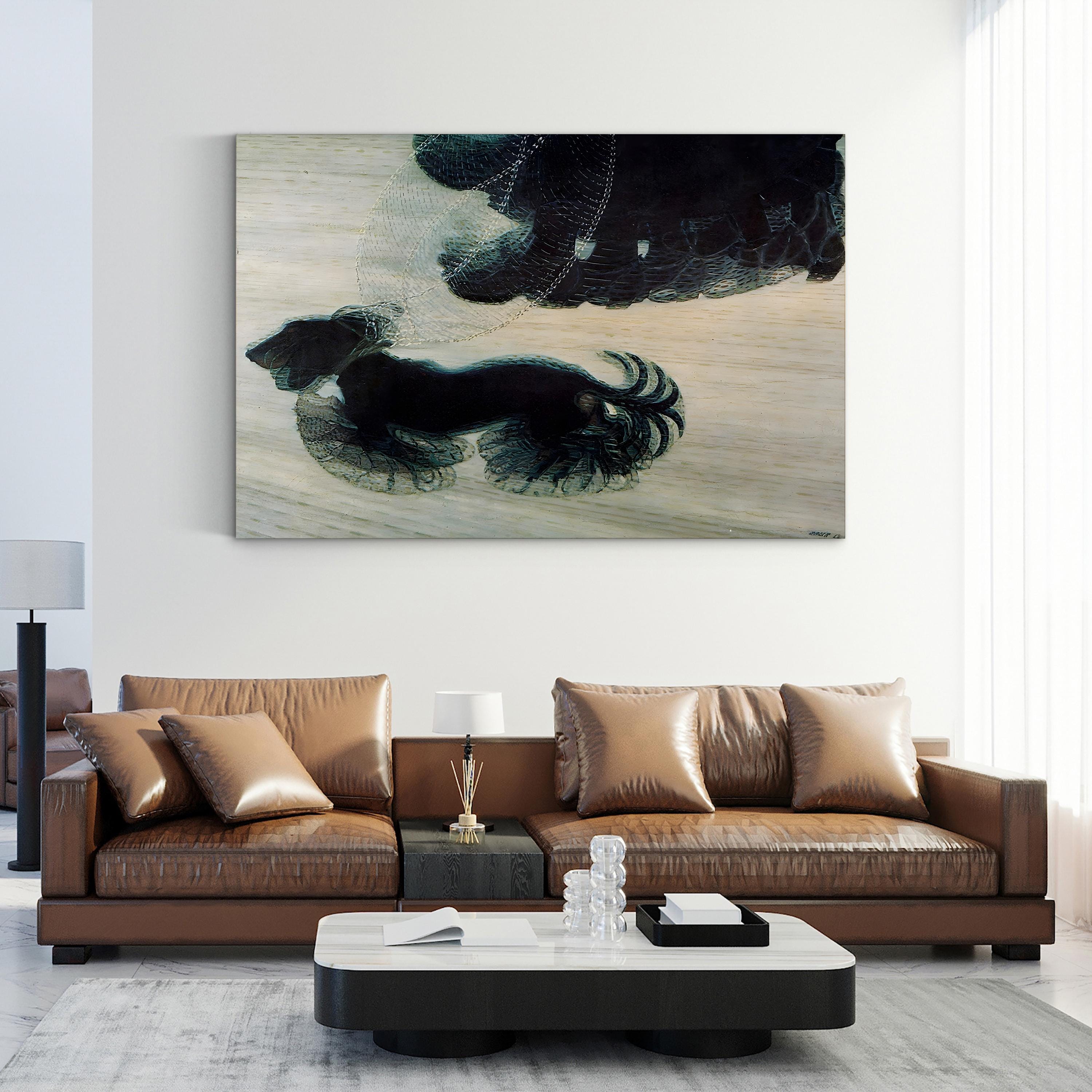 Walking Dog on a Leash — Contemporary Animal Illustration Wall Art by Mindy Sommers