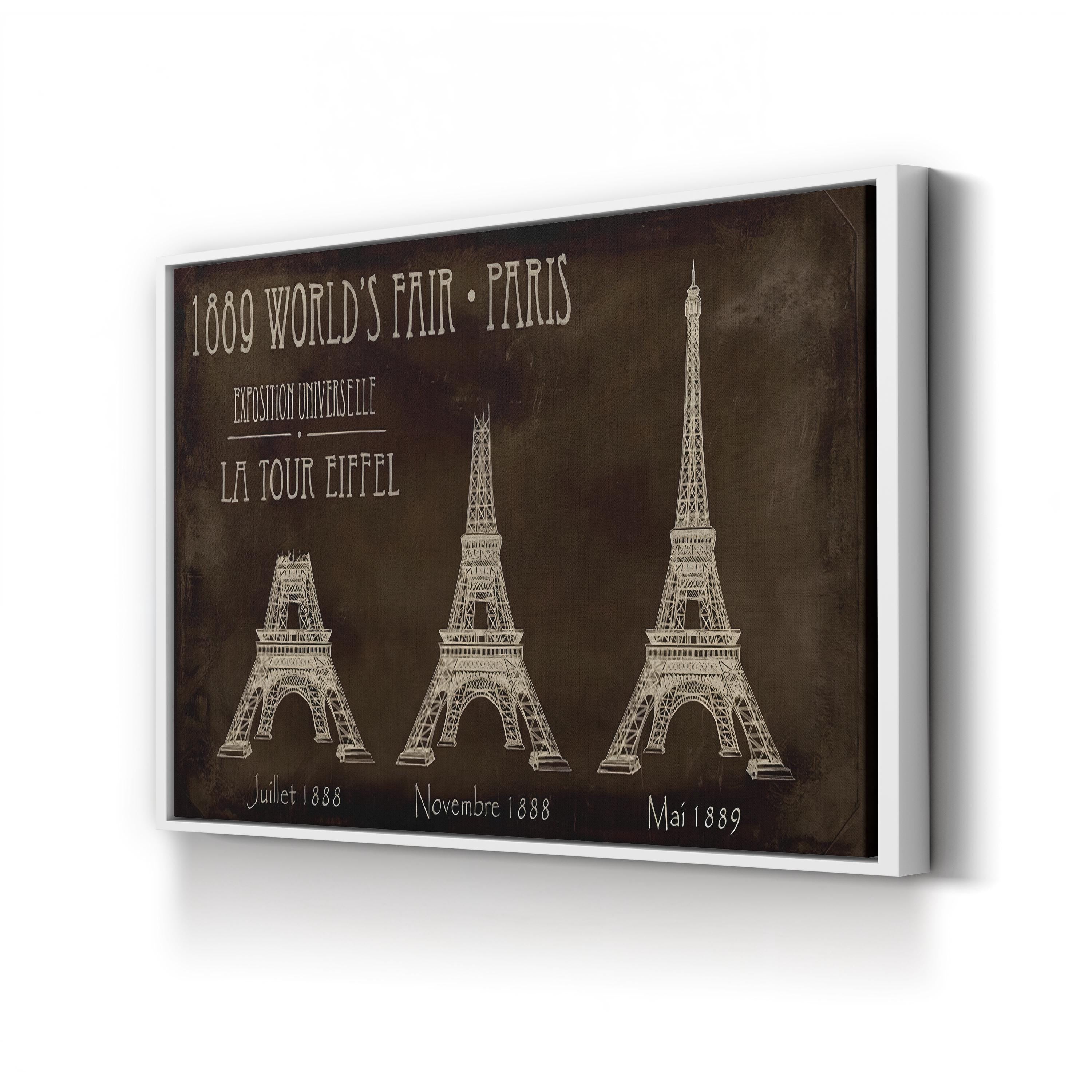 Eiffel Tower Construction Poster, Exposition Universelle, Paris, France 1889 Wall Art — Architectural Evolution Illustration