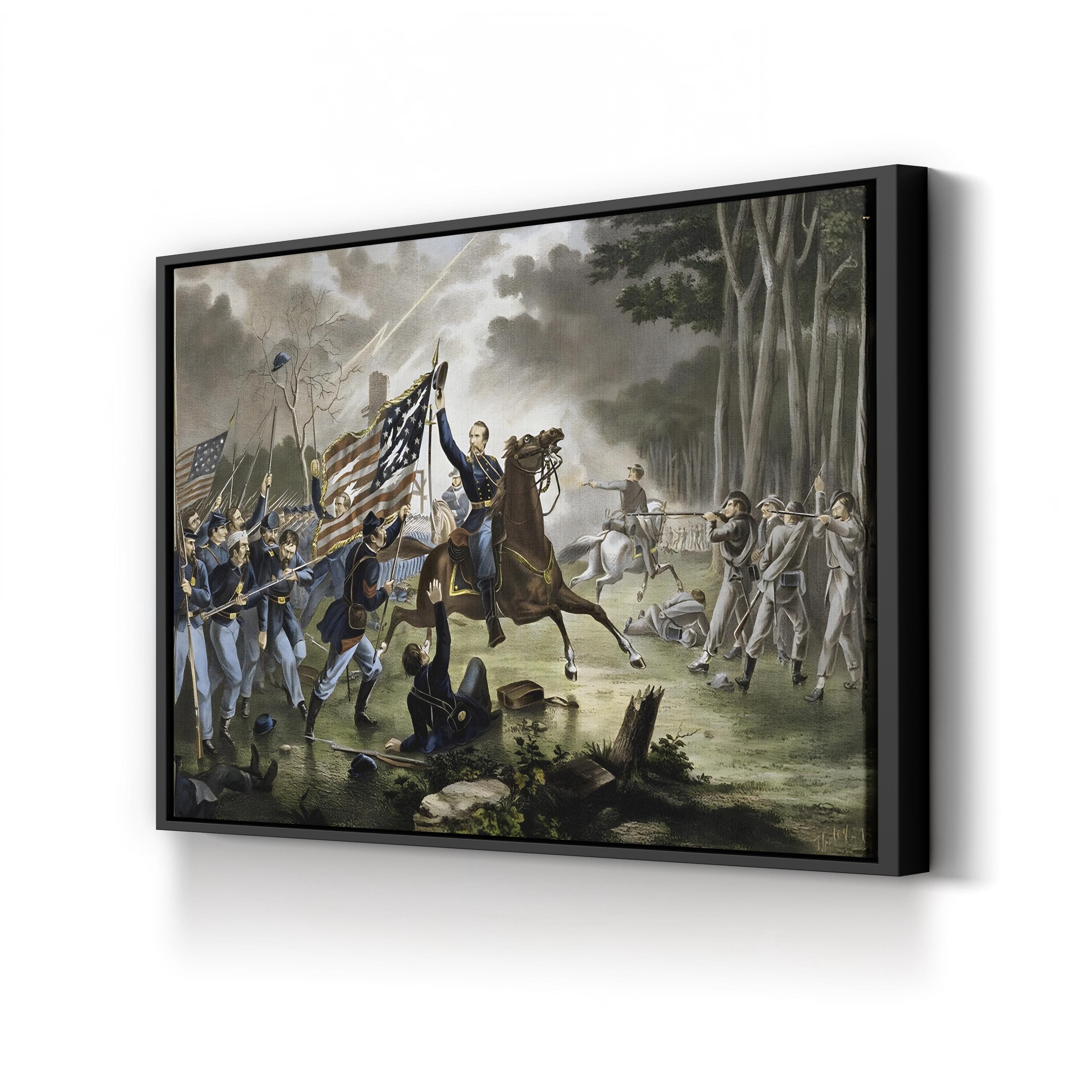 General Philip Kearny’s Fatal Charge at the Battle of Chantilly Wall Art — Civil War Historical Print