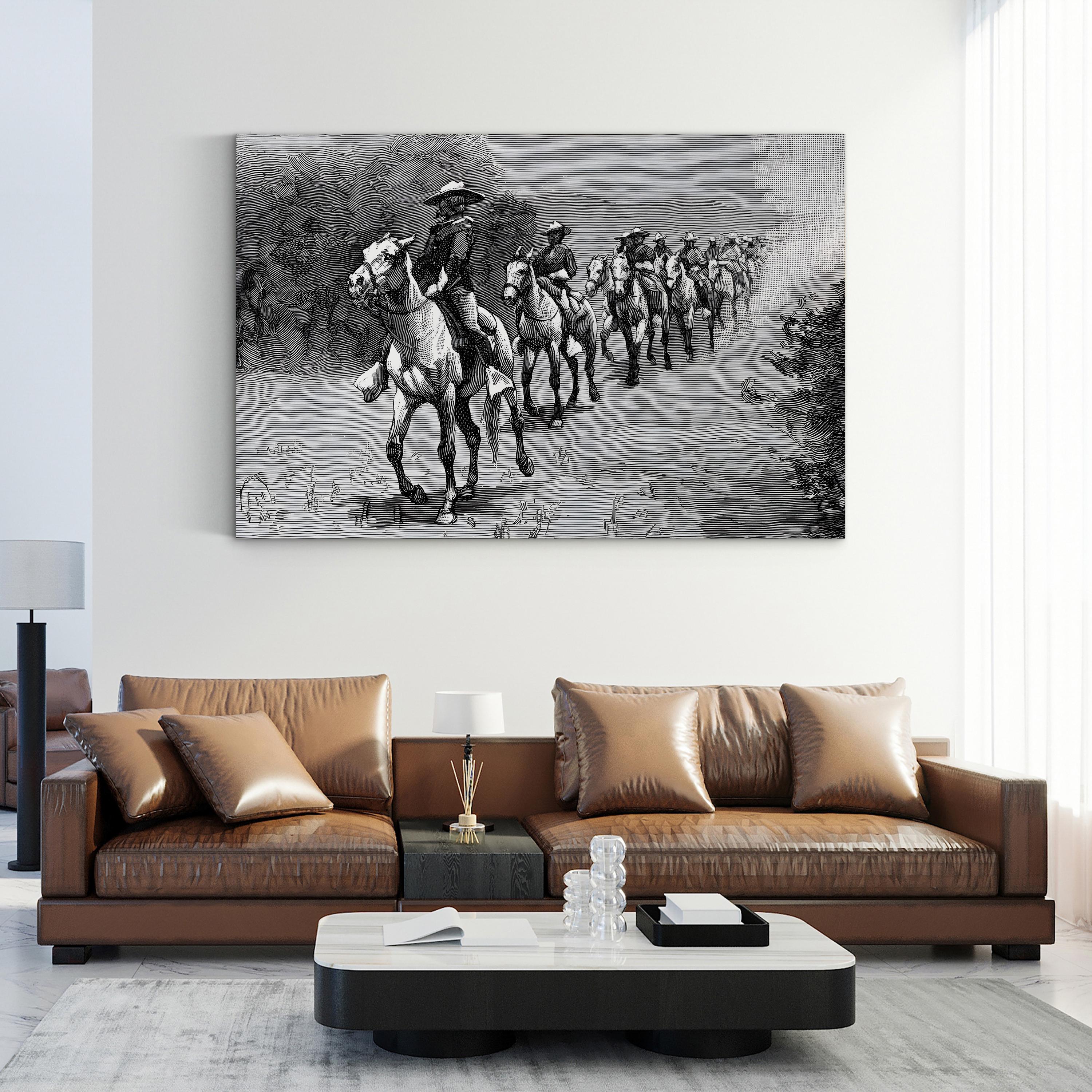 Buffalo Soldiers in the Desert, 1888 — 10th Cavalry Engraving Wall Art