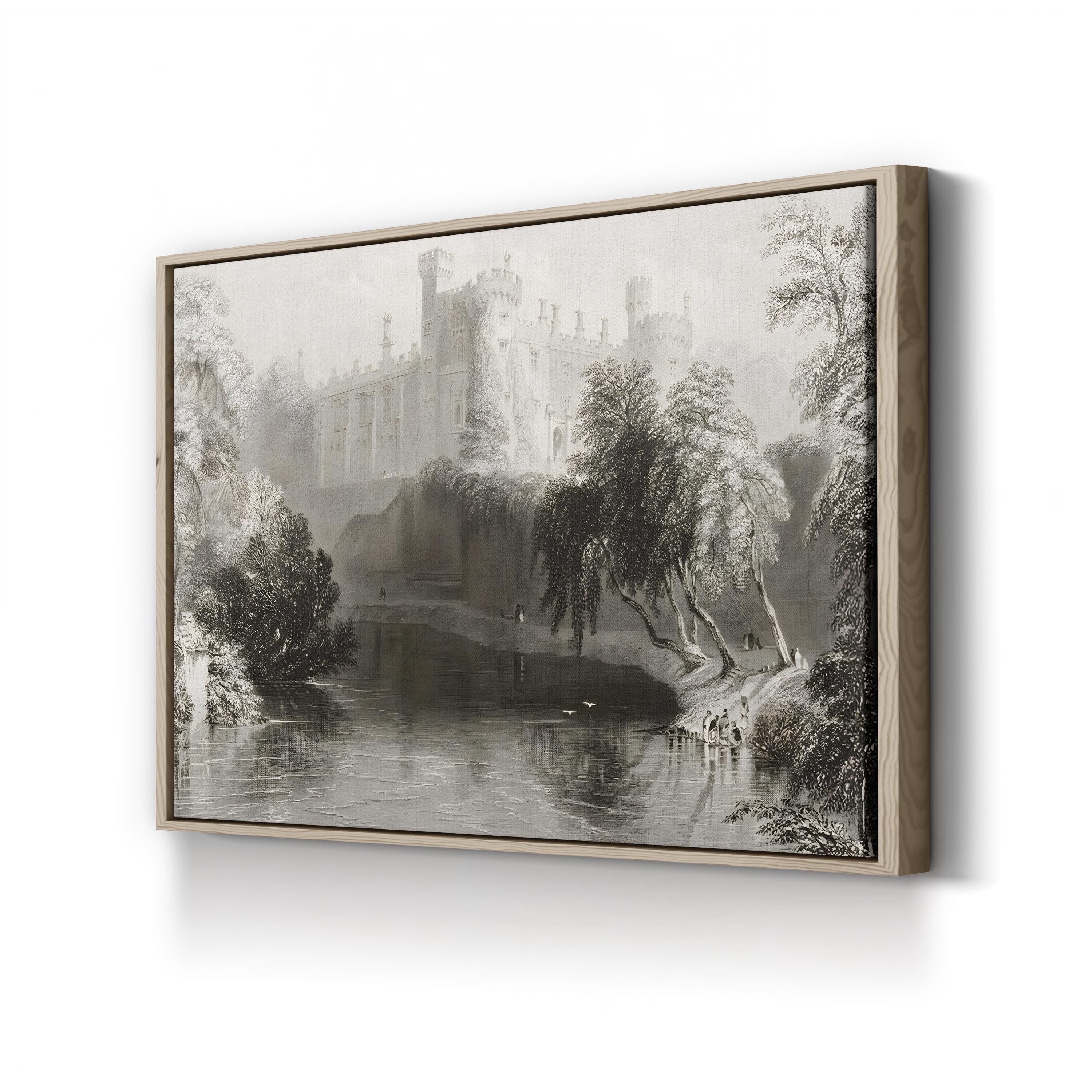 Kilkenny Castle Ireland – Vintage Photography Wall Art | Black & White Landscape Canvas Print