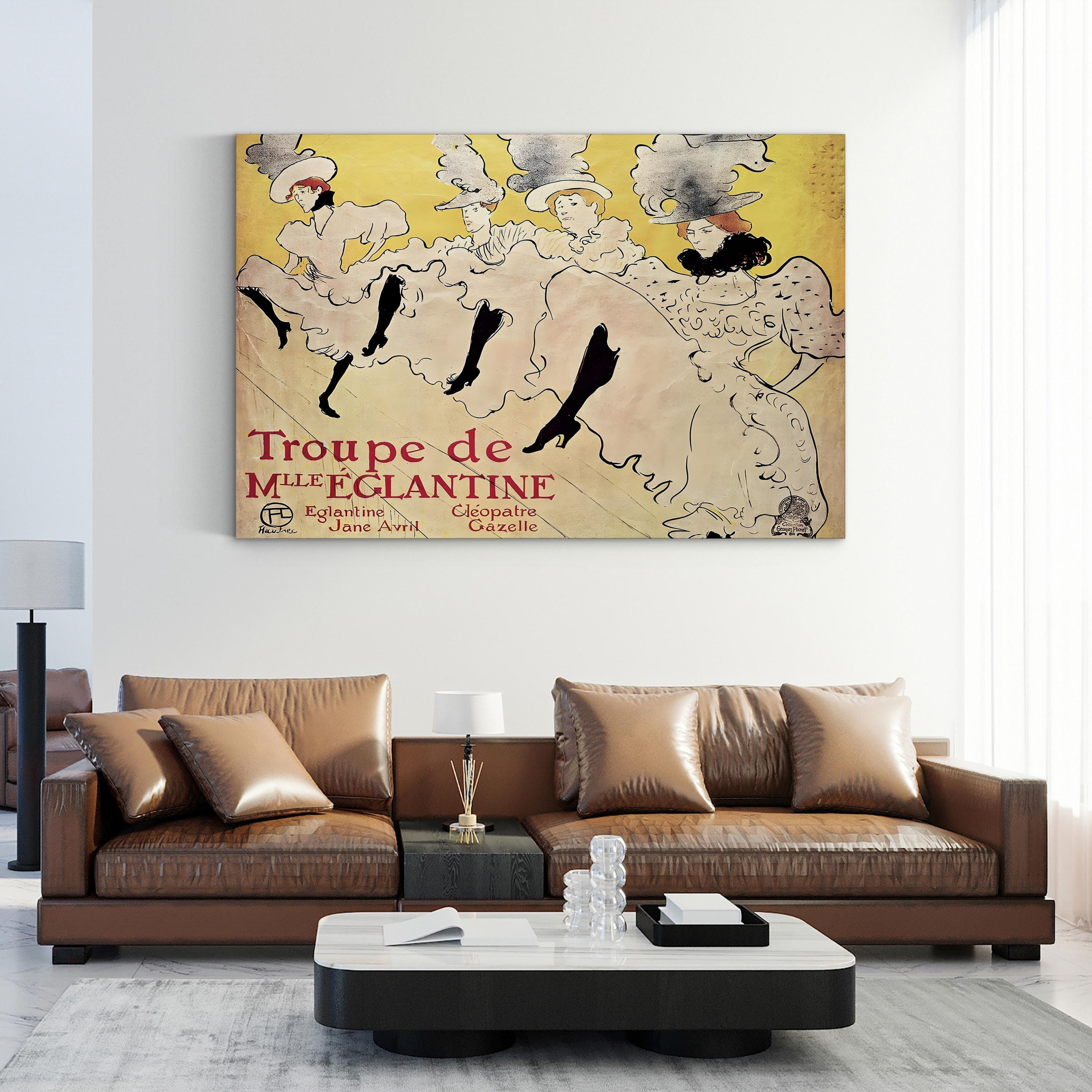 La Troupe de Mademoiselle Églantine Wall Art — Henri de Toulouse-Lautrec French Cabaret Poster
