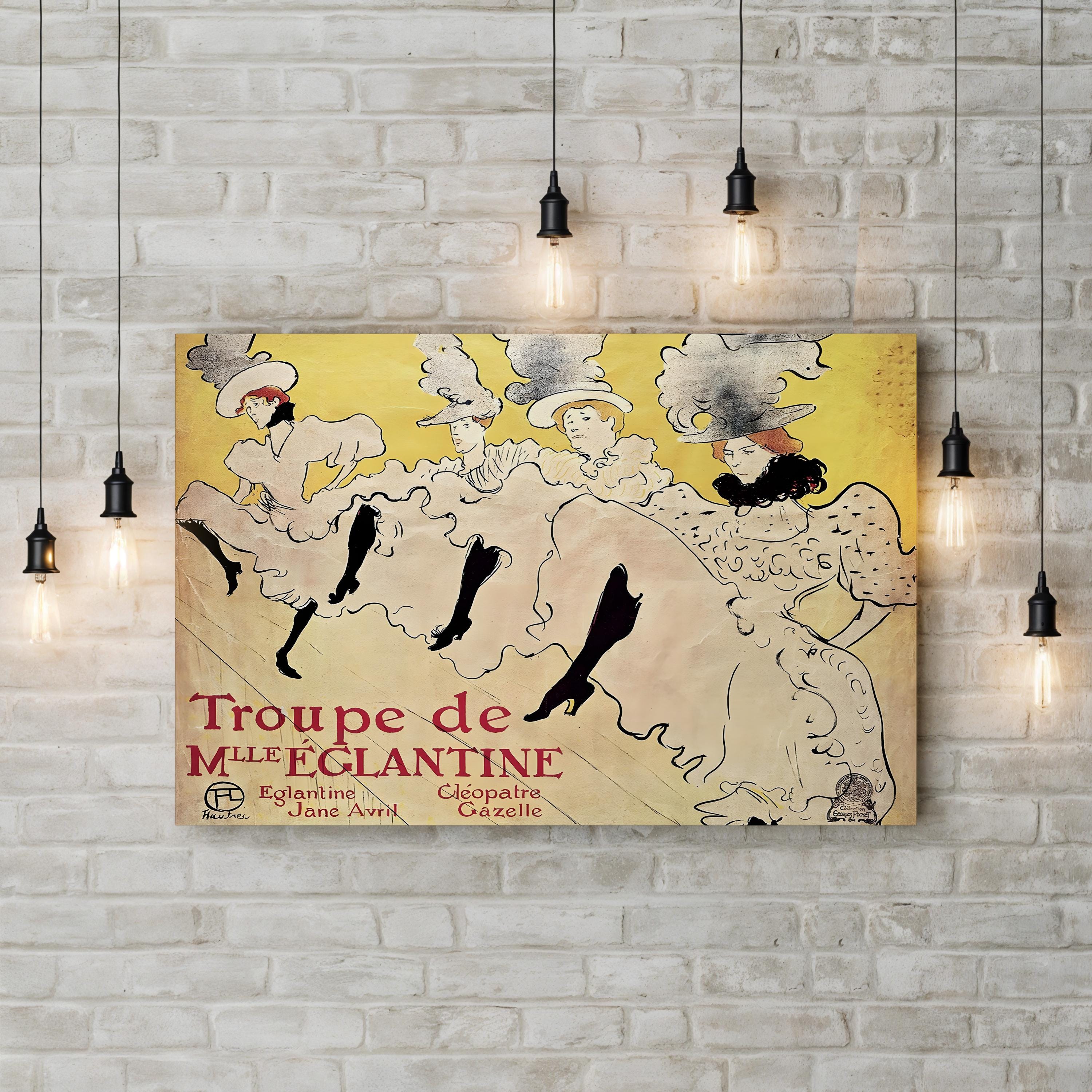 La Troupe de Mademoiselle Églantine Wall Art — Henri de Toulouse-Lautrec French Cabaret Poster
