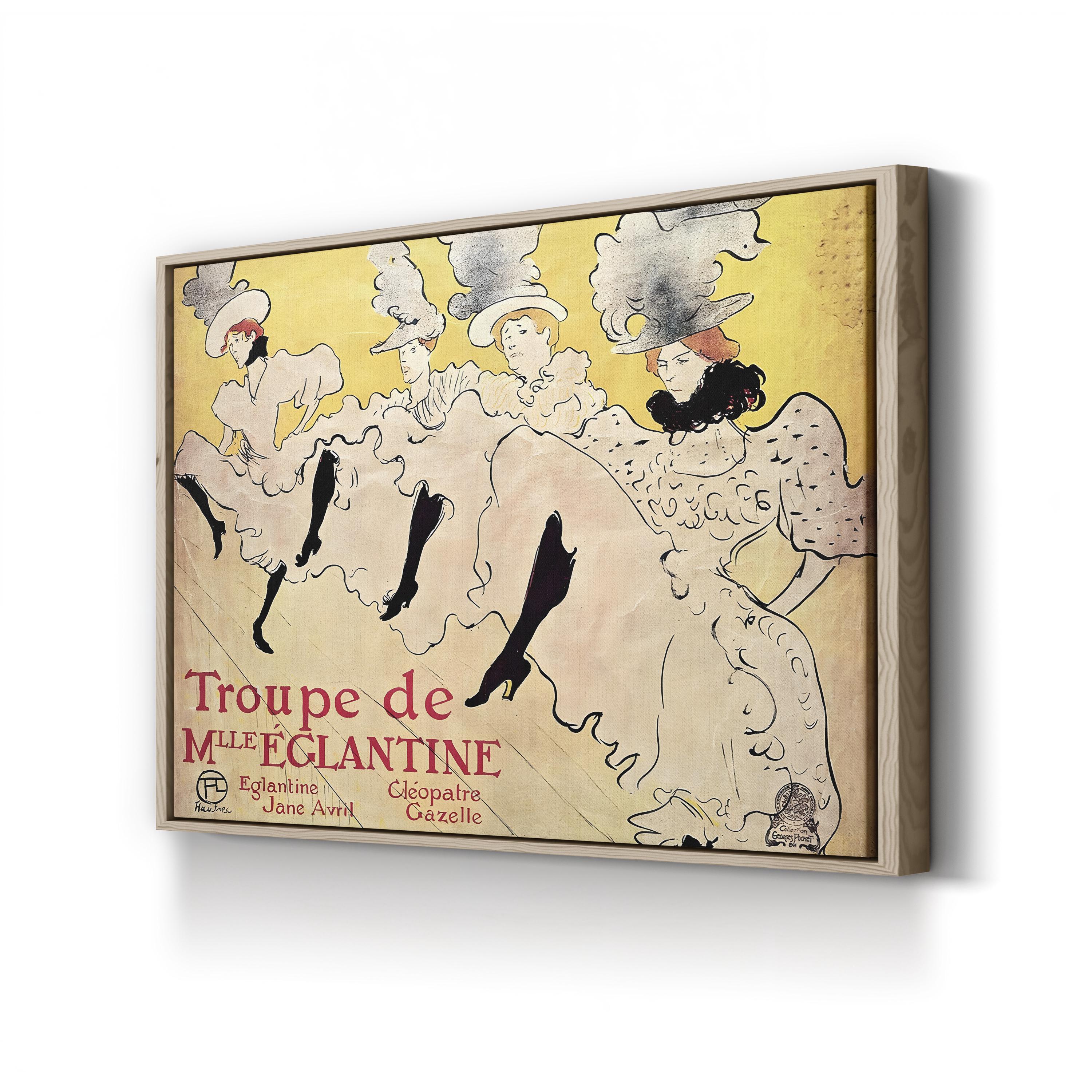 La Troupe de Mademoiselle Églantine Wall Art — Henri de Toulouse-Lautrec French Cabaret Poster